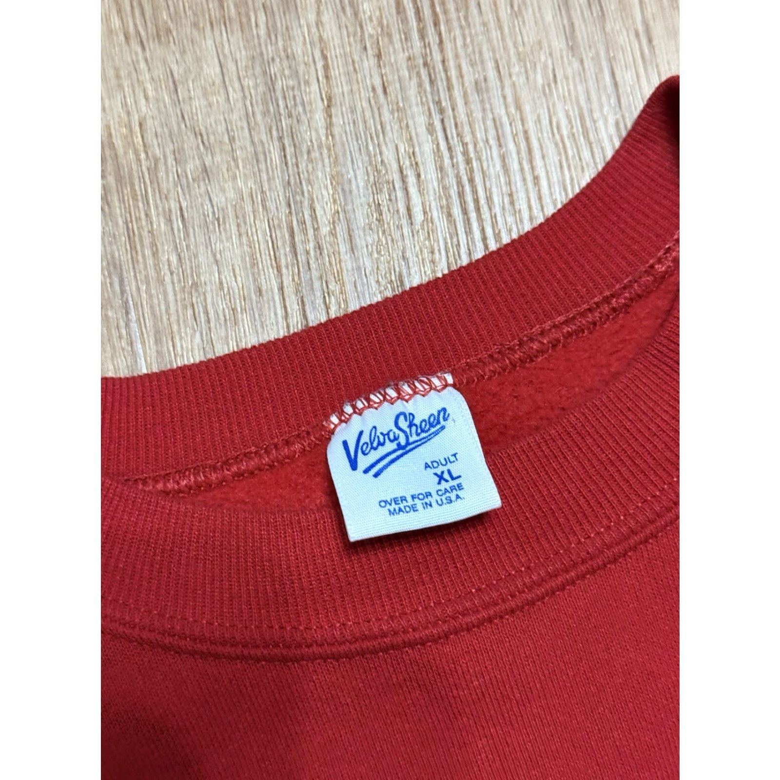 Velva Sheen VINTAGE Mickey Mouse Sweatshirt XL Red Velva Sheen Crew Neck Long Sleeve Red Mens Size US XL / EU 56 / 4 - 3 Thumbnail