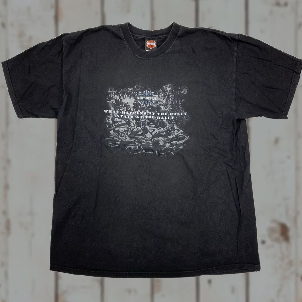 Harley Davidson VINTAGE Harley-Davidson T-Shirt Black 2XL Rahway N.J. Graphic Logo Mens Size US XXL / EU 58 / 5 - 1 Thumbnail