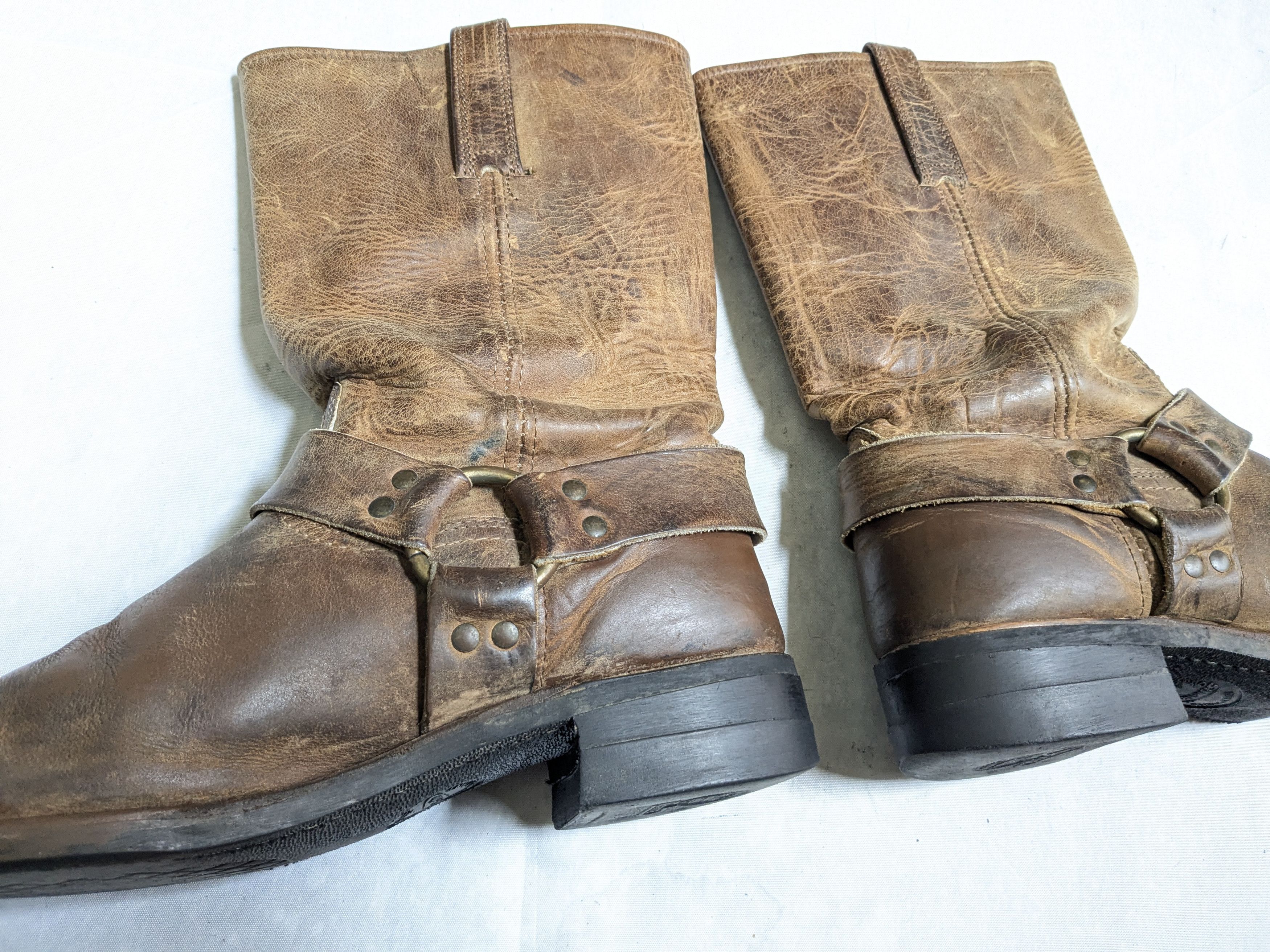 Frye Frye Harness Brown Leather 11 M Leather Buckle Punk Size US 11 / EU 44 - 10 Thumbnail