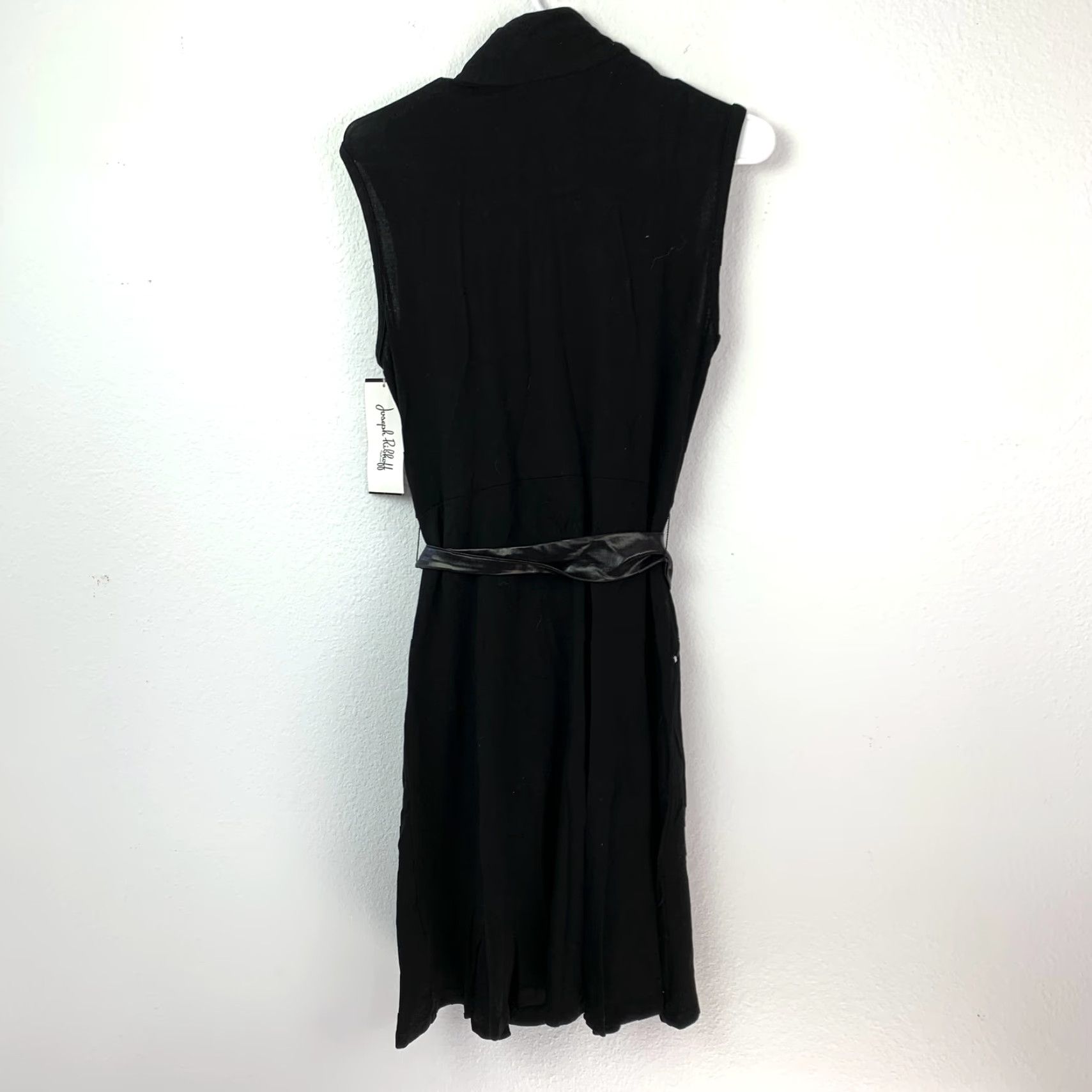 Joseph Ribkoff Joseph Ribkoff Black Sleeveless Knit Dress Full Zip Belted Women's Size 10 NWT Womens Size L / US 10 / IT 46 - 7 Thumbnail
