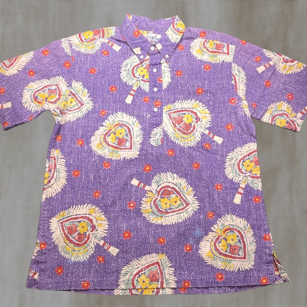 Reyn Spooner VINTAGE Reyn Spooner Shirt Mens XL Purple Heart Hawaiian Aloha Short Sleeve USA Size US XL / EU 56 / 4 - 1 Thumbnail