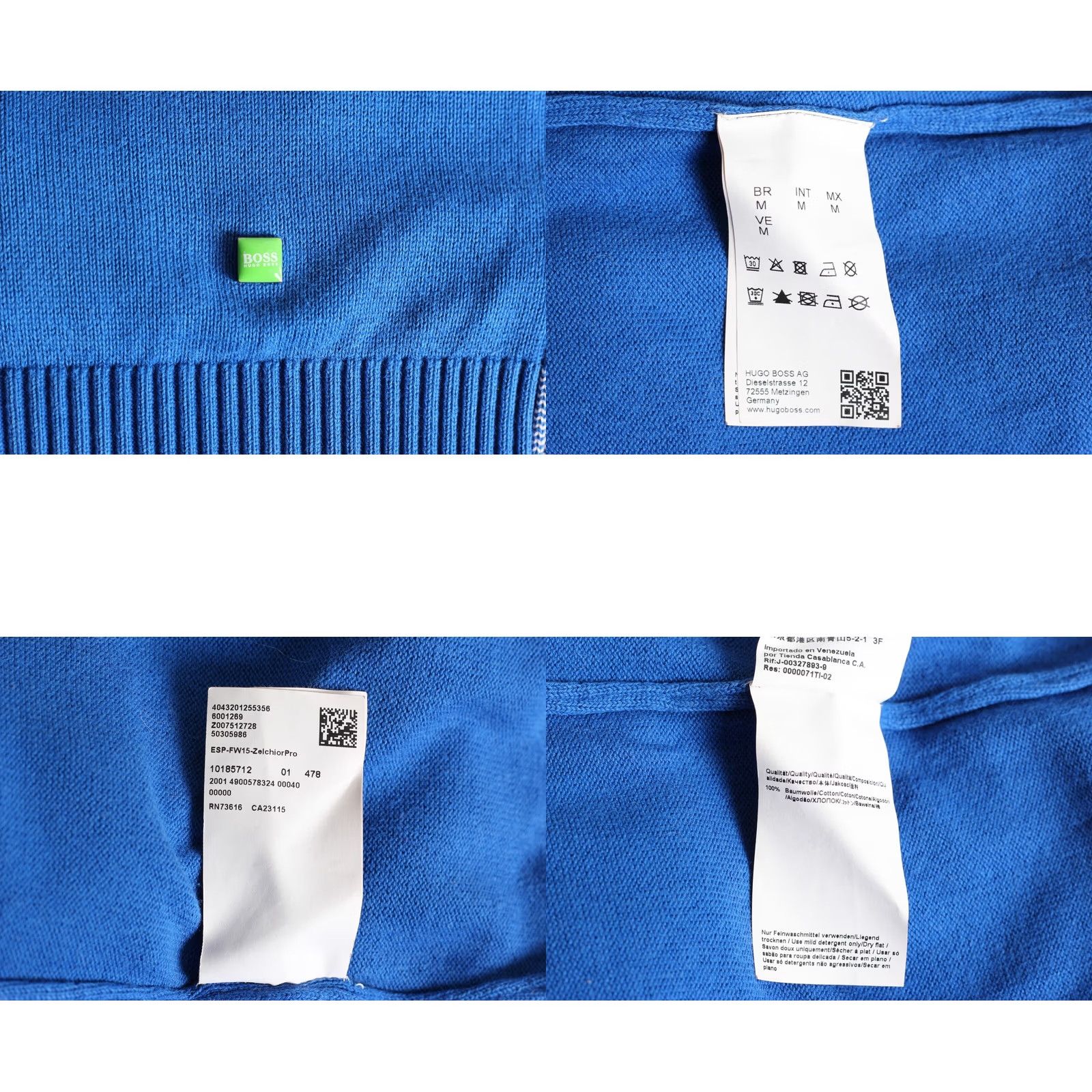 Hugo Boss HUGO BOSS Jumper Men Green Label High Neck 1/4 Zip Knit Cotton Blue Size M Size US M / EU 48-50 / 2 - 8 Thumbnail