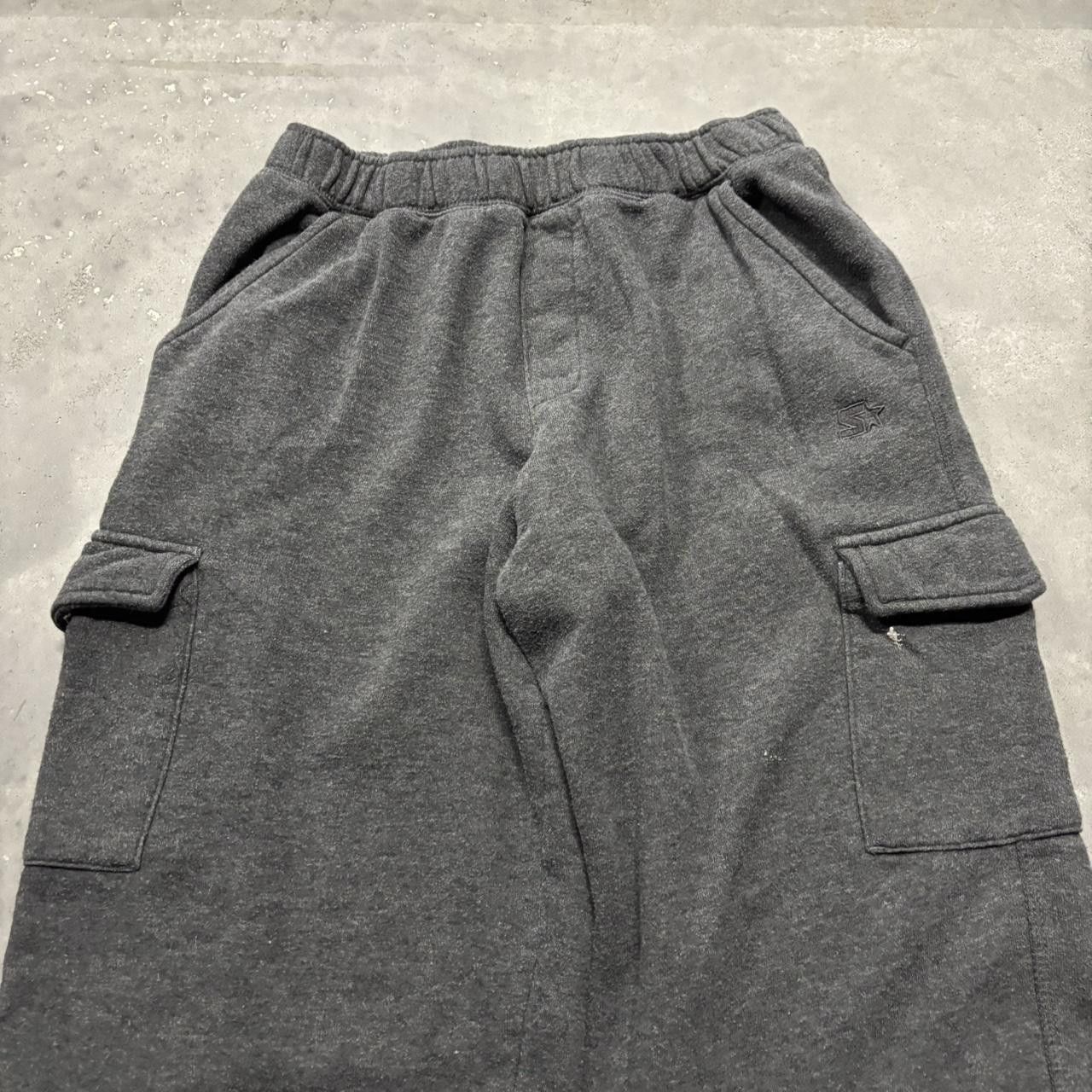 Japanese Brand × Vintage Crazy Vintage Y2K/2000s Baggy Grey Skater Essential Cargo Sweatpants! Size US 30 / EU 46 - 5 Thumbnail