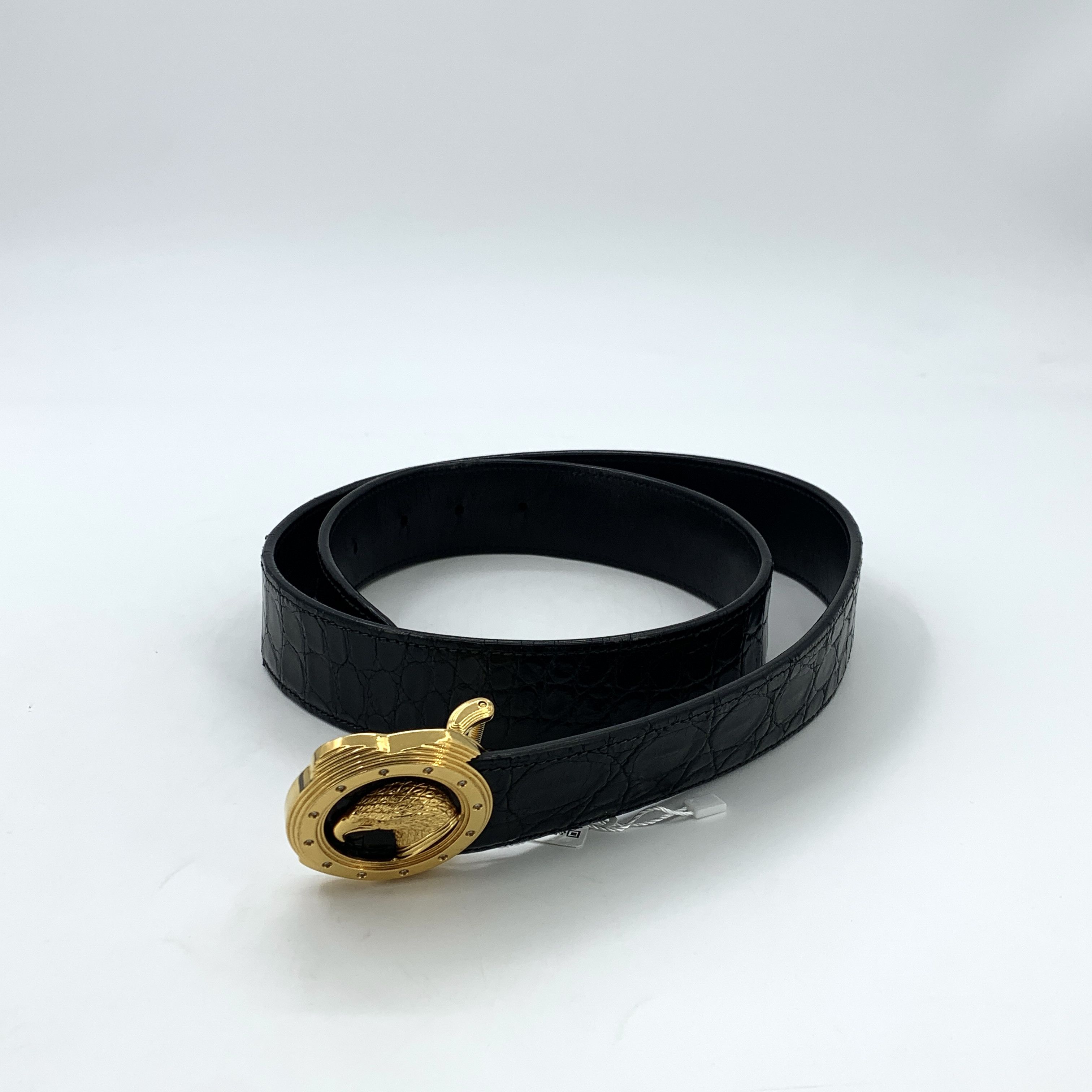 Stefano Ricci Stefano Ricci Black Crocodile Leather Eagle Belt (107×4cm) Size ONE SIZE - 8 Thumbnail