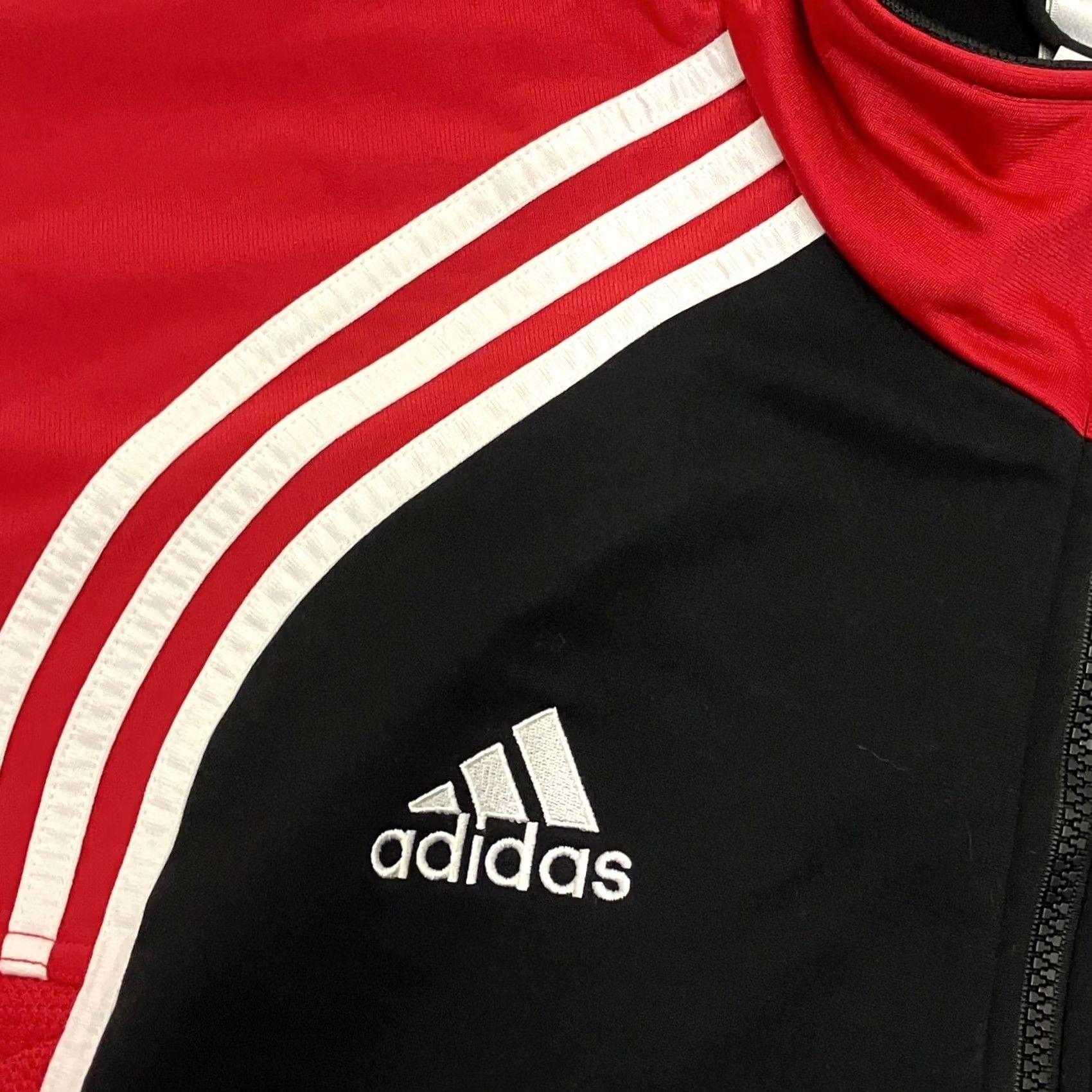 Adidas VINTAGE adidas Track Jacket Mens Large Red Black 3 Stripe Full Zip 90s Size US L / EU 52-54 / 3 - 2 Thumbnail