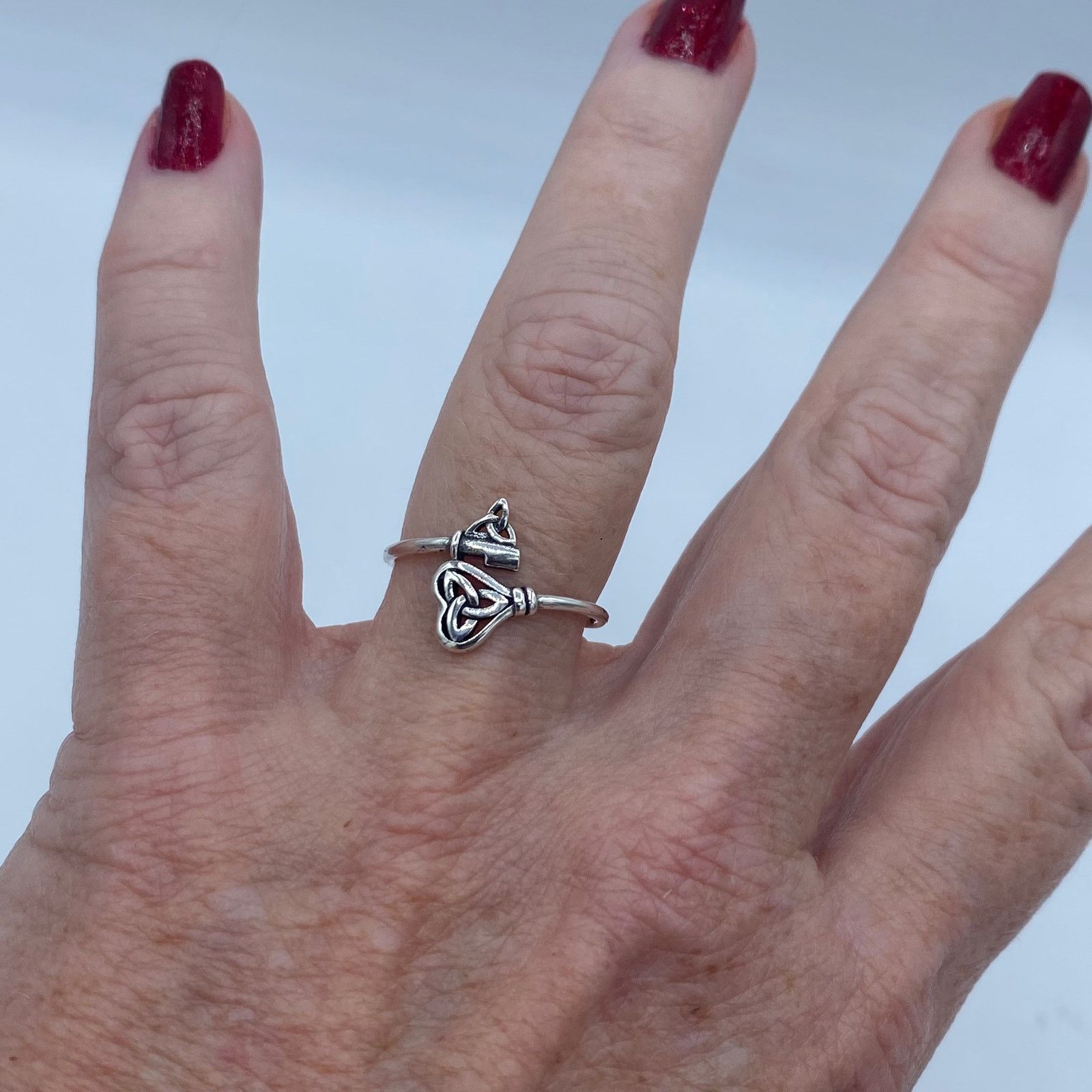 The Unbranded Brand Celtic Key Sterling Silver Ring Size ONE SIZE - 5 Thumbnail