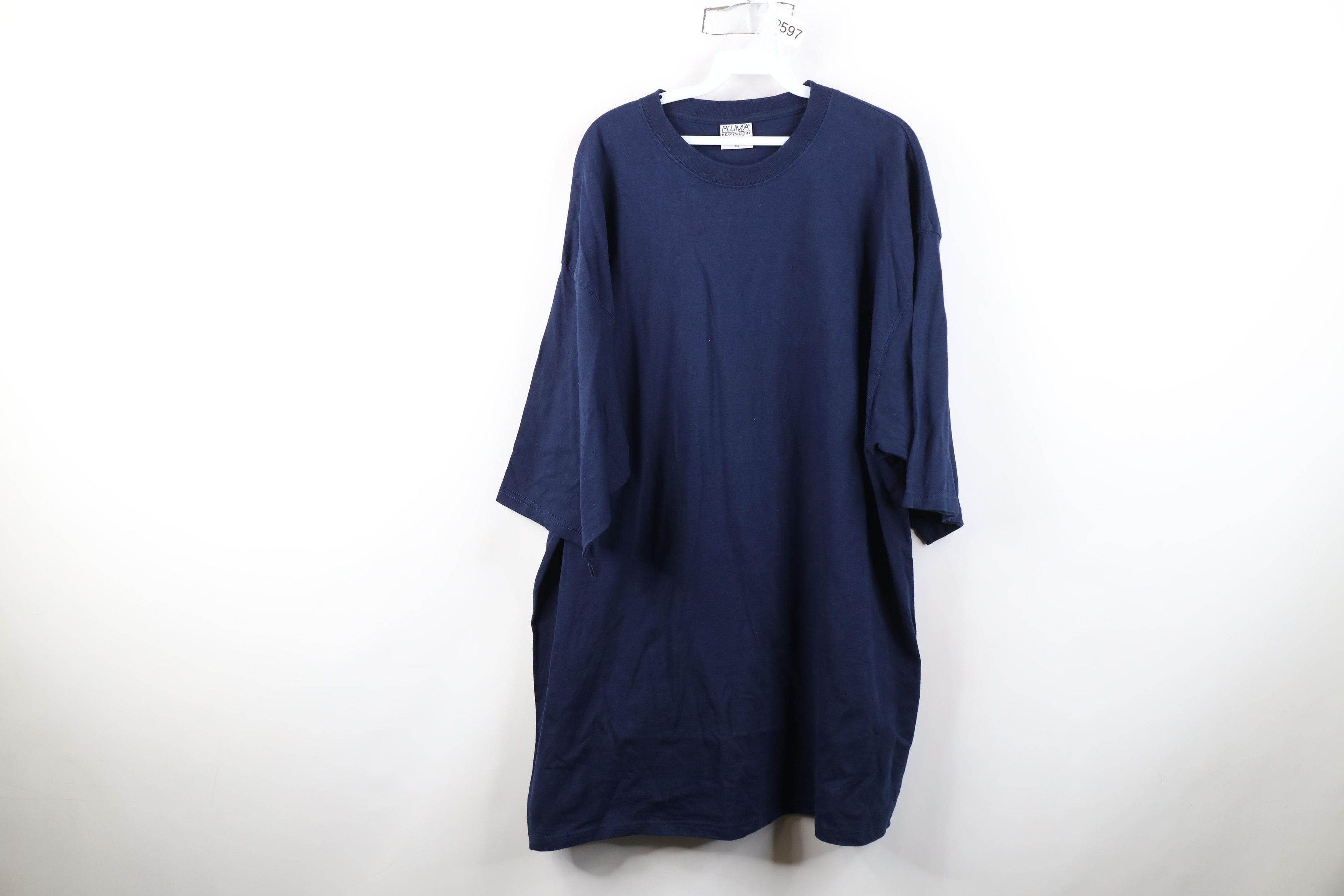Vintage Vintage 90s Streetwear Heavyweight Cotton T-Shirt Navy Blue Size US XXL / EU 58 / 5 - 1 Thumbnail