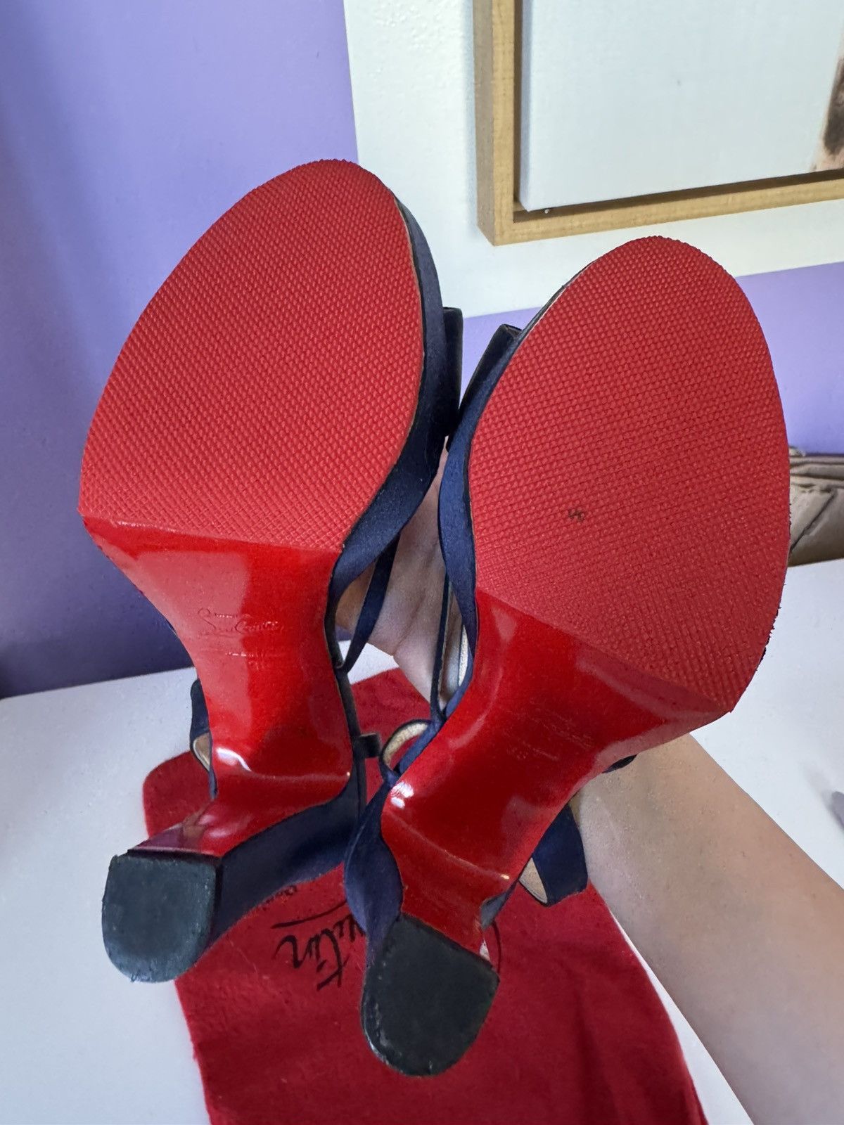 Christian Louboutin Christian louboutin blue satin disco silk sandals 38 IT Size US 8 / IT 38 - 10 Thumbnail