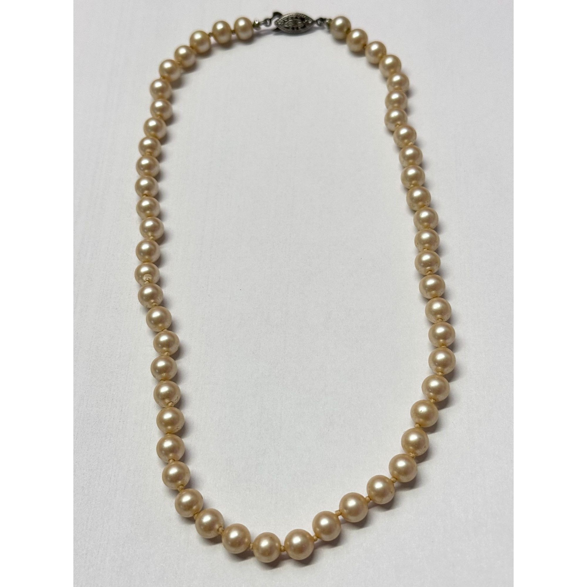 Vintage Vintage faux pearl filigree clasp necklace Size ONE SIZE - 2 Thumbnail