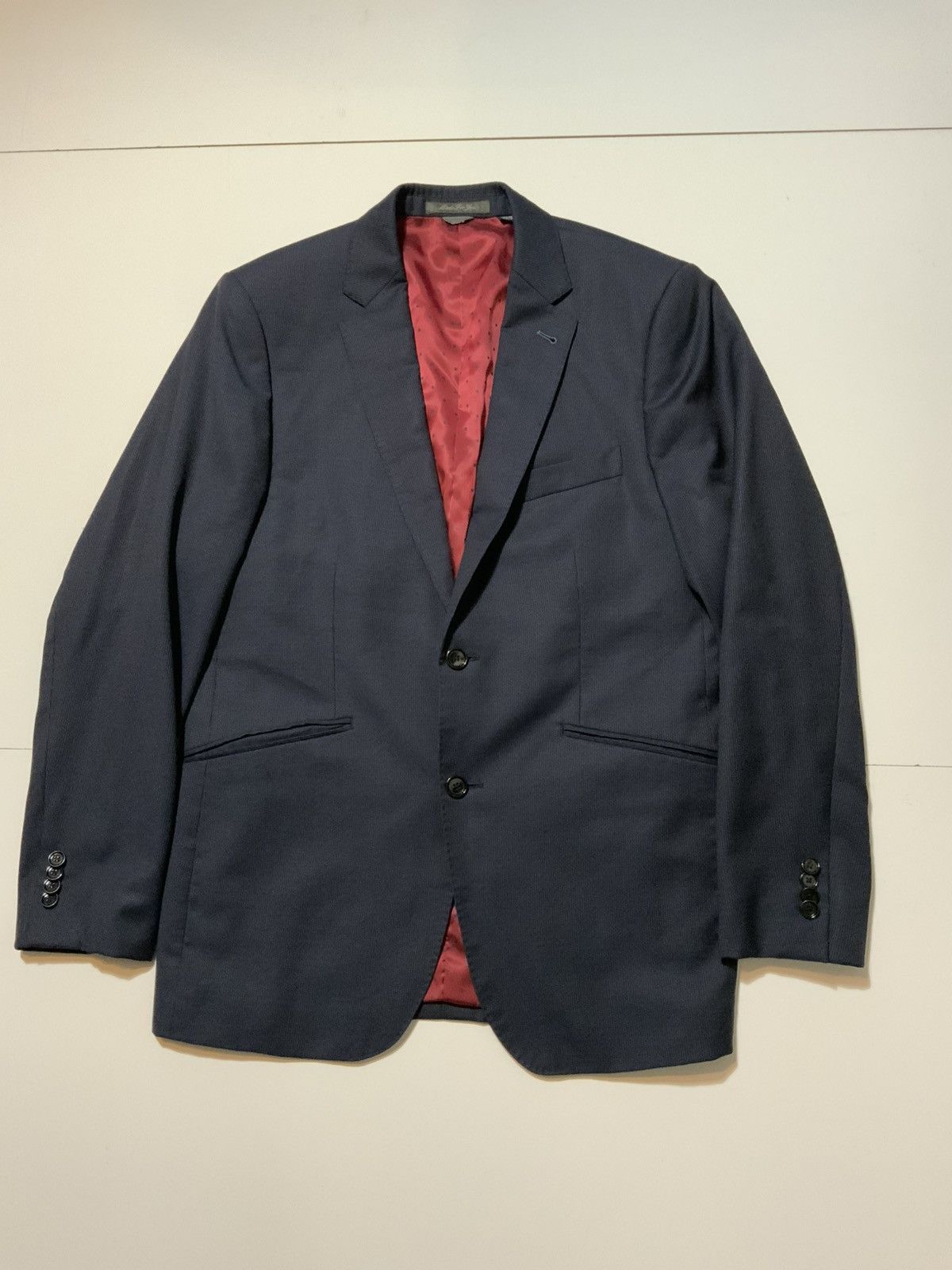 Indochino Indochino Navy Striped Wool Tuxedo Sportscoat Blazer Jacket Size US S / EU 44-46 / 1 - 1 Thumbnail