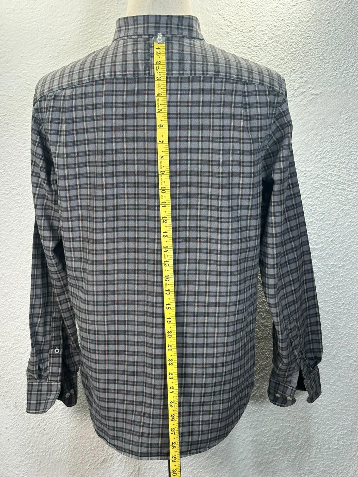 Banana Republic Banana Republic Men M Gray Luxe Flannel Slim Fit Button Down Size US M / EU 48-50 / 2 - 5 Thumbnail