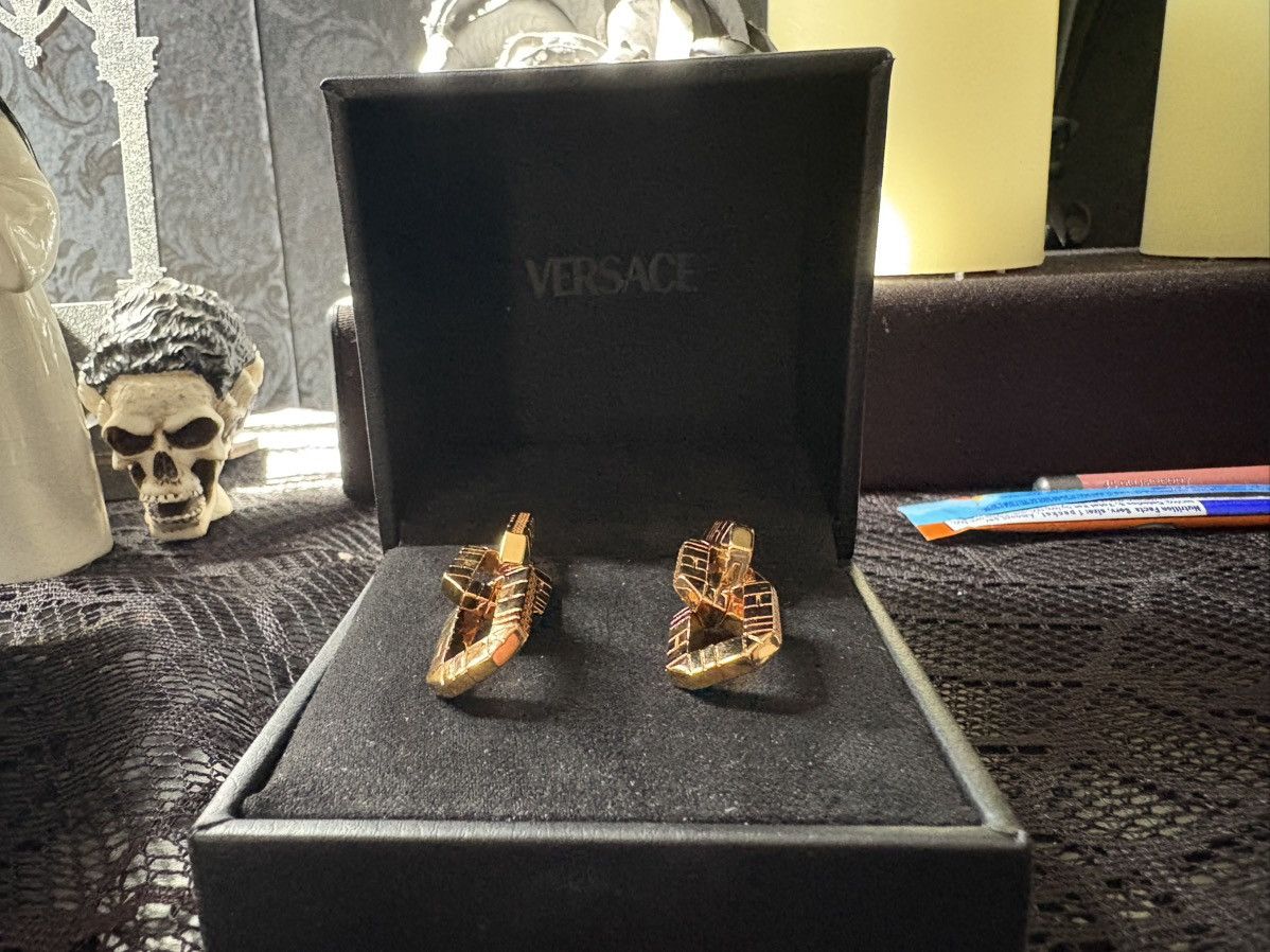 Versace Greca Quilting Drop Earrings "Gold" Size ONE SIZE - 3 Thumbnail