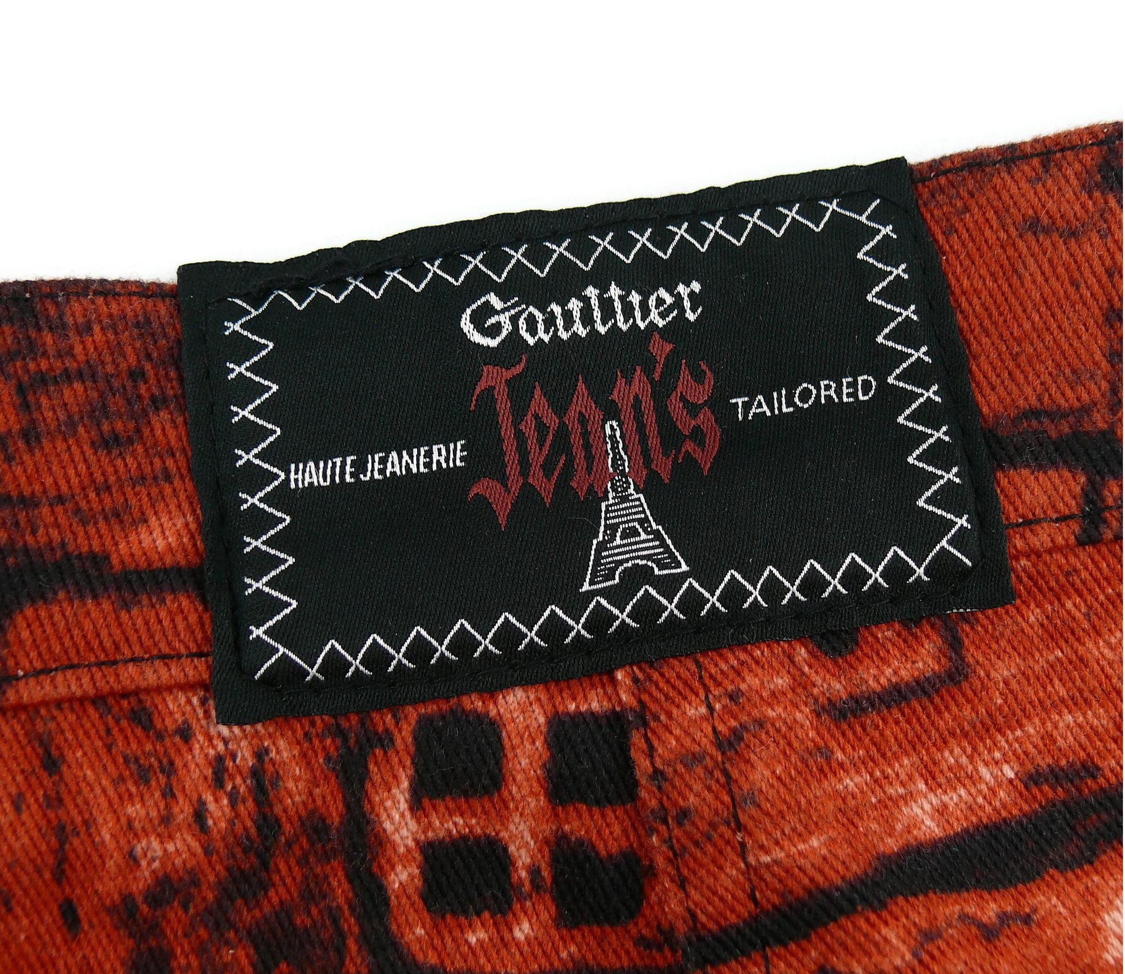 Jean Paul Gaultier Jean Paul Gaultier 1997 Brick Anarchy Fight Racism Skirt RT Size 27" / US 4 / IT 40 - 5 Thumbnail