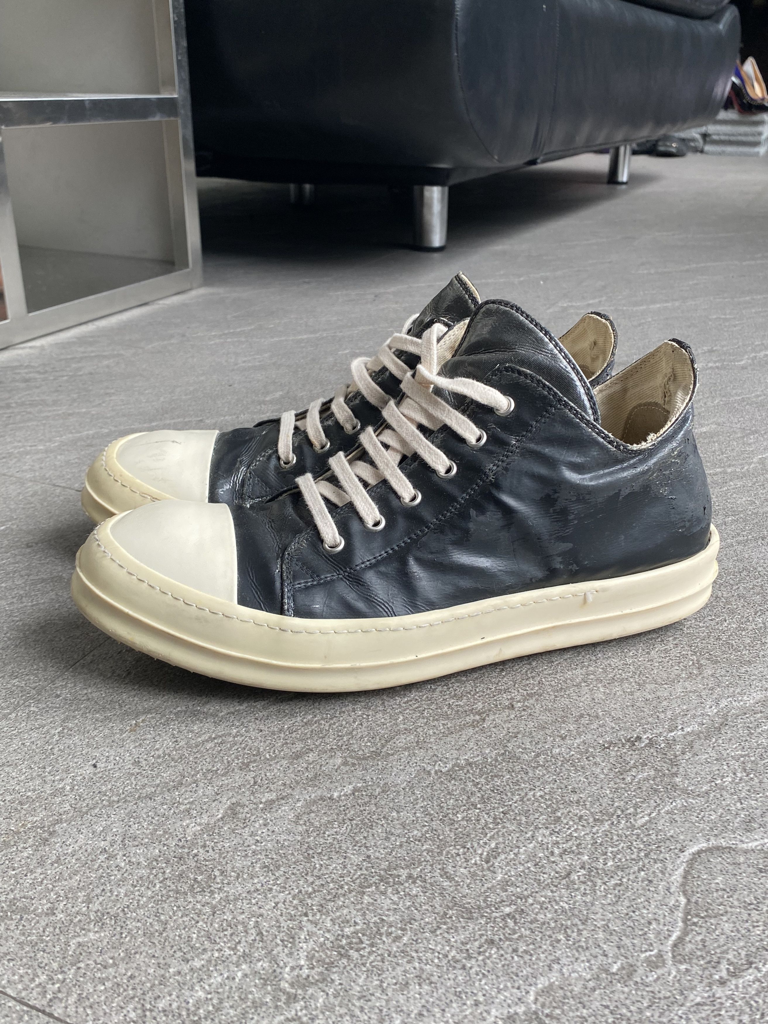Rick Owens DRKSHDW Low Ramones Waxed Black