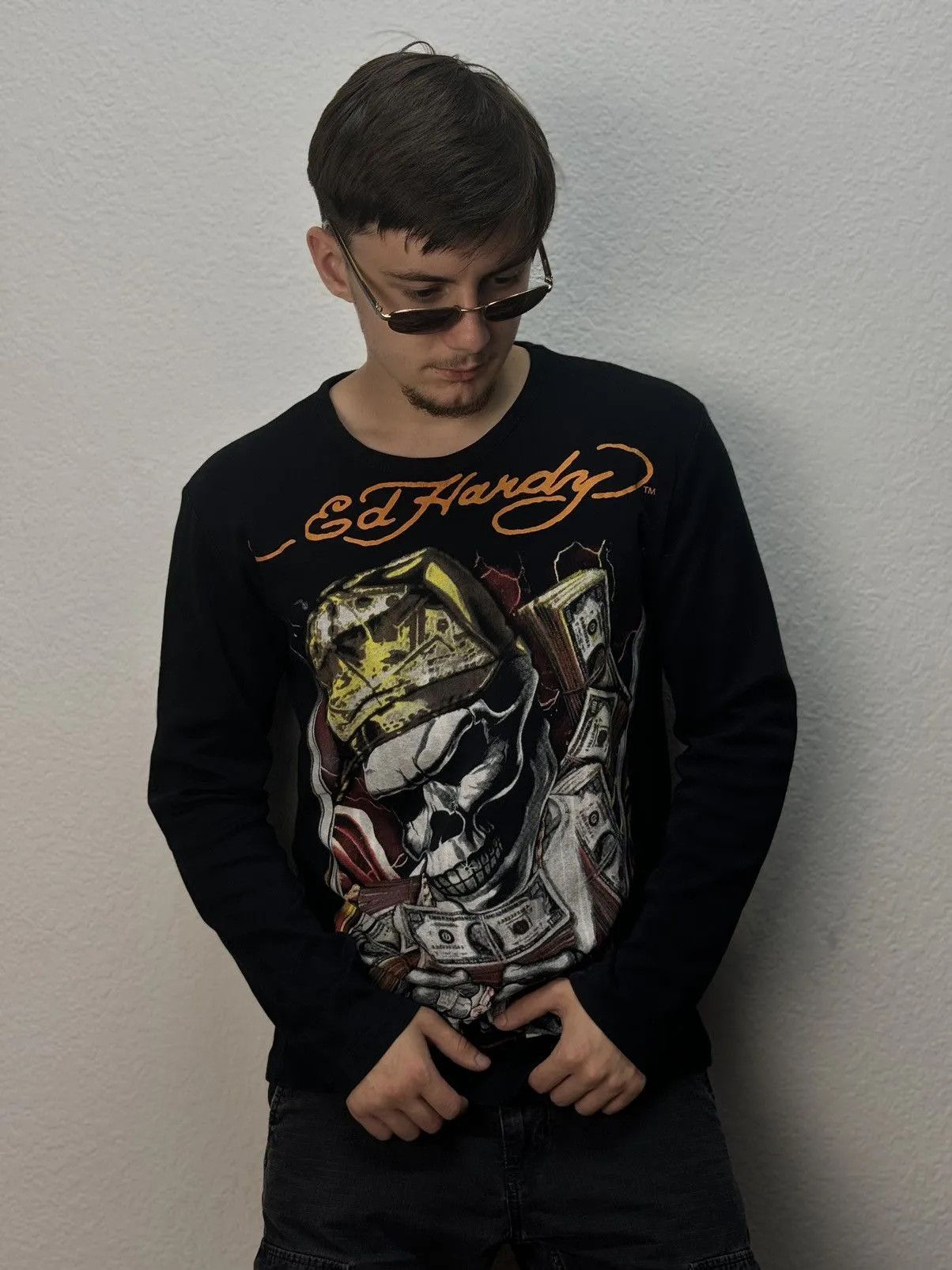 Christian Audigier Ed Hardy Christian Audigier Skull Panthera Black Long Sleeve Size US M / EU 48-50 / 2 - 1 Thumbnail