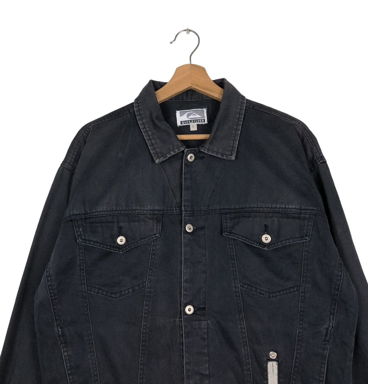 Quiksilver 🔥VINTAGE 90’s CROPPED BIKER JACKET QUICKSILVER CARGO Size US L / EU 52-54 / 3 - 3 Thumbnail