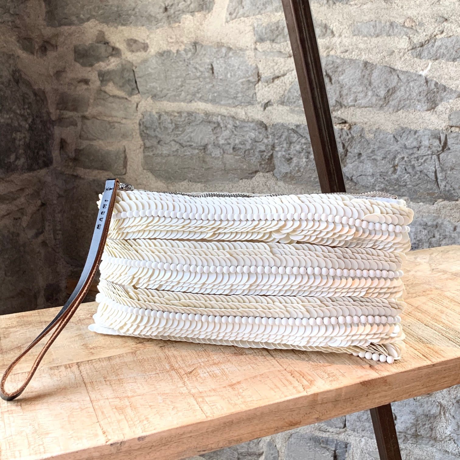 Marni Marni Ivory Beaded Wristlet Pouch Size ONE SIZE - 1 Thumbnail