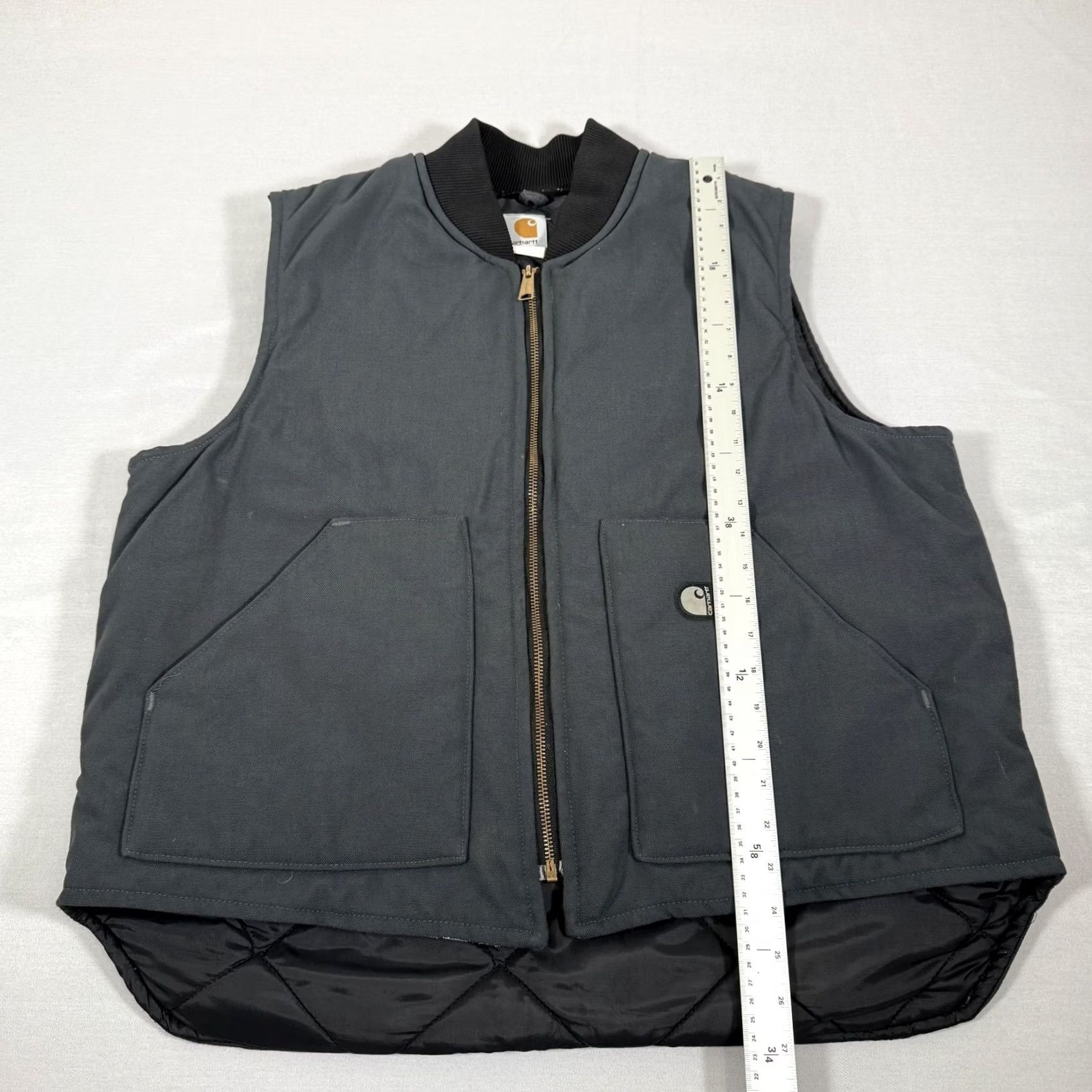 Carhartt Carhartt Vest Mens XL Gray Duck Canvas Quilted Insulated Zip Up Nylon J17 CHR Size US XL / EU 56 / 4 - 6 Thumbnail