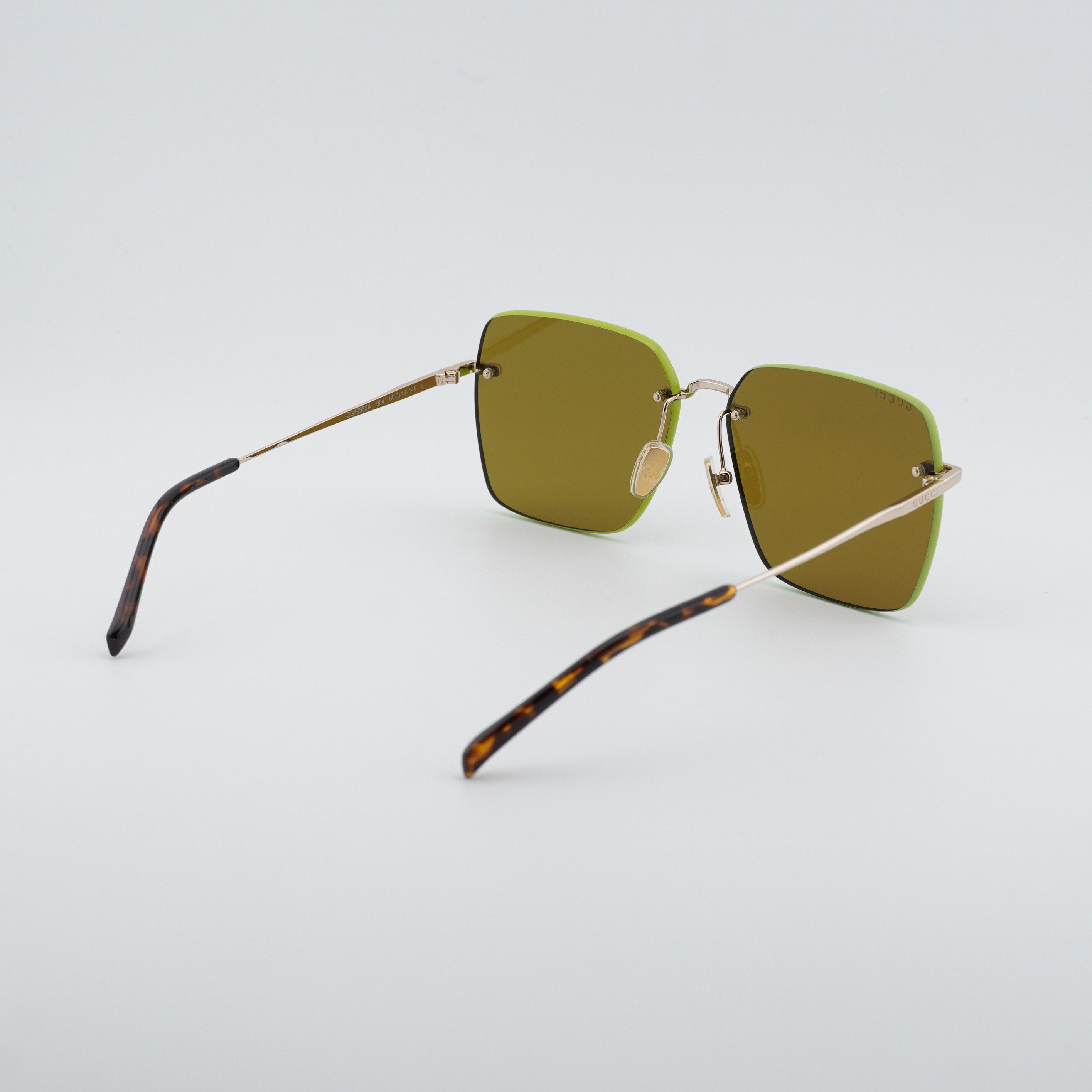 Gucci Gucci GG1955SA 004 Sunglasses Gold/Green Square Frame Size ONE SIZE - 9 Thumbnail