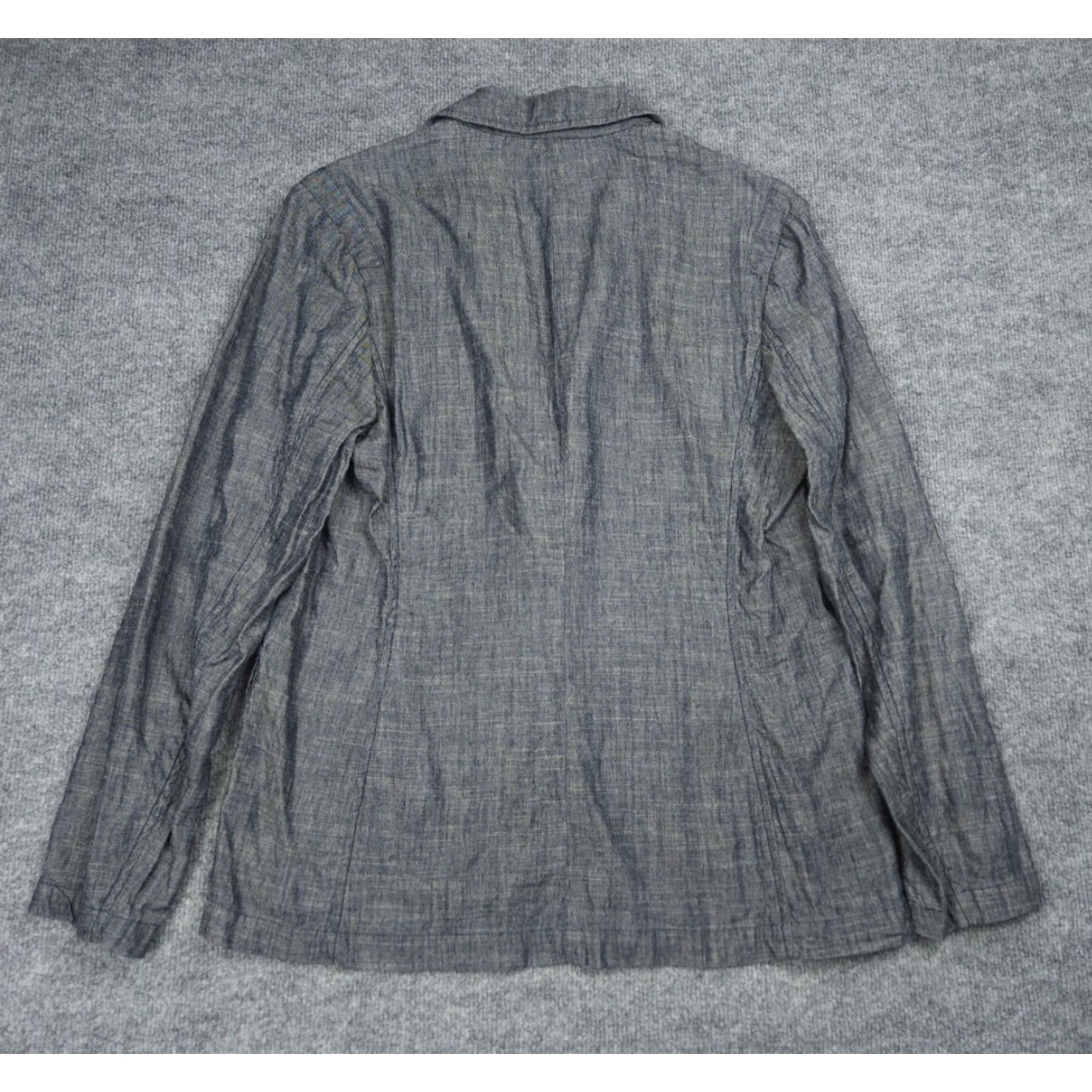 Mr Turk MR TURK Blazer Jacket Mens 40 Gray Lyocell Linen Blend 2 Button Chore Pockets Jacket Blazer Chore Pockets Mens 40 Gray Size 40R - 4 Thumbnail