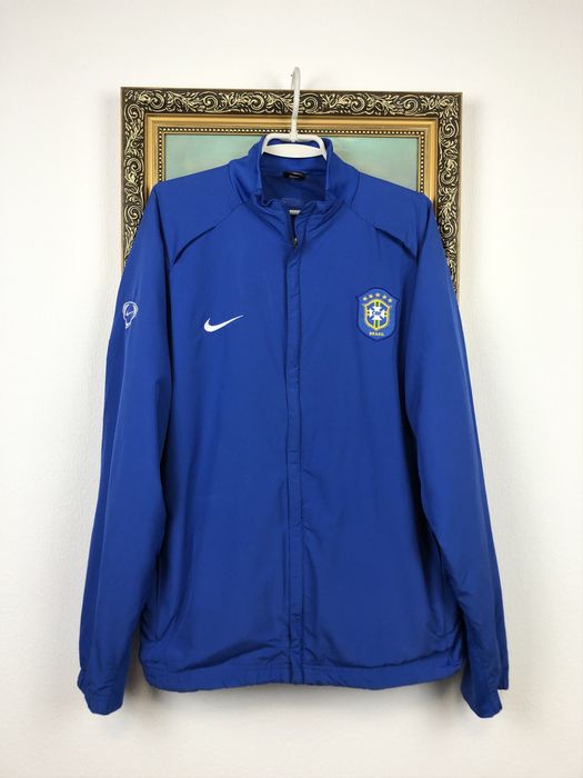 Nike Vintage Brazil Football Jacket Track Top Soccer Rare Blue