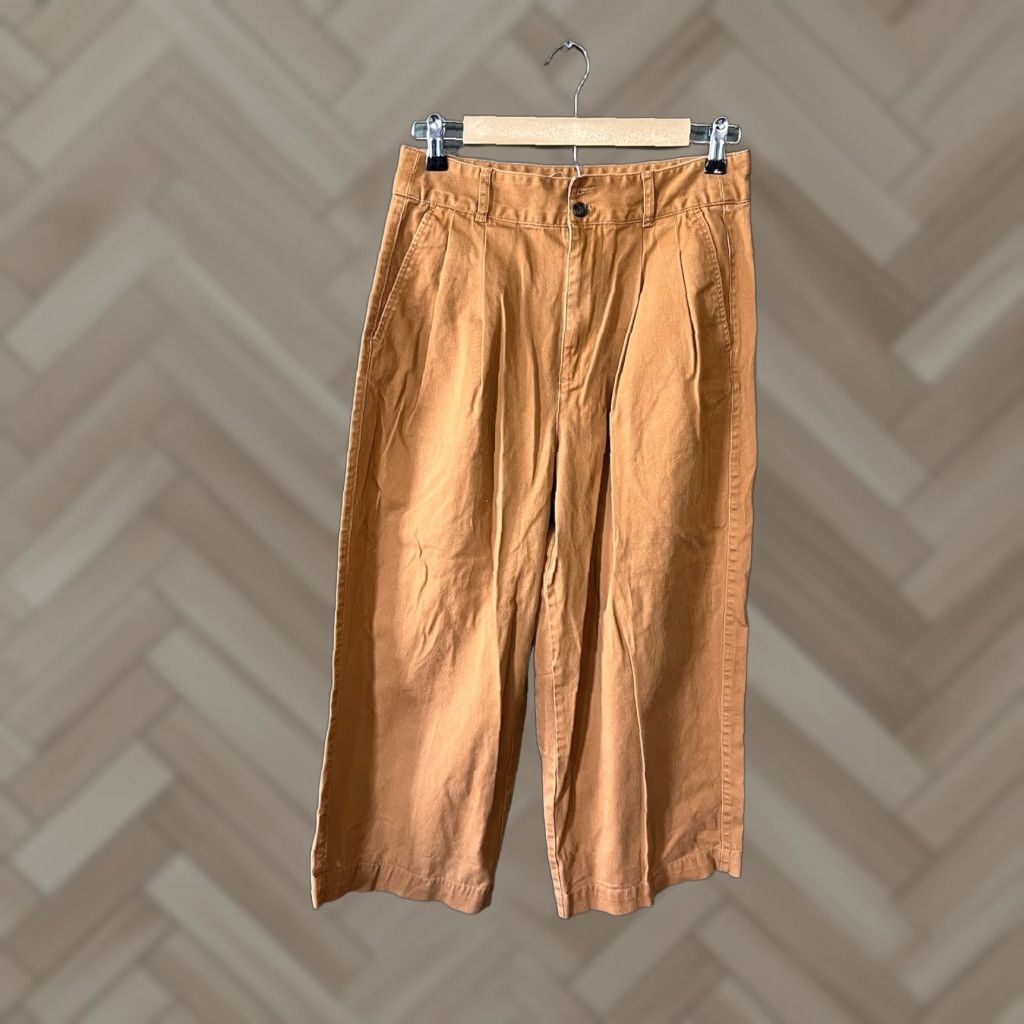 Madewell madewell Pants Women High Rise pleated tapered leg Chino Size 6 Brown Size 28" / US 6 / IT 42 - 1 Thumbnail