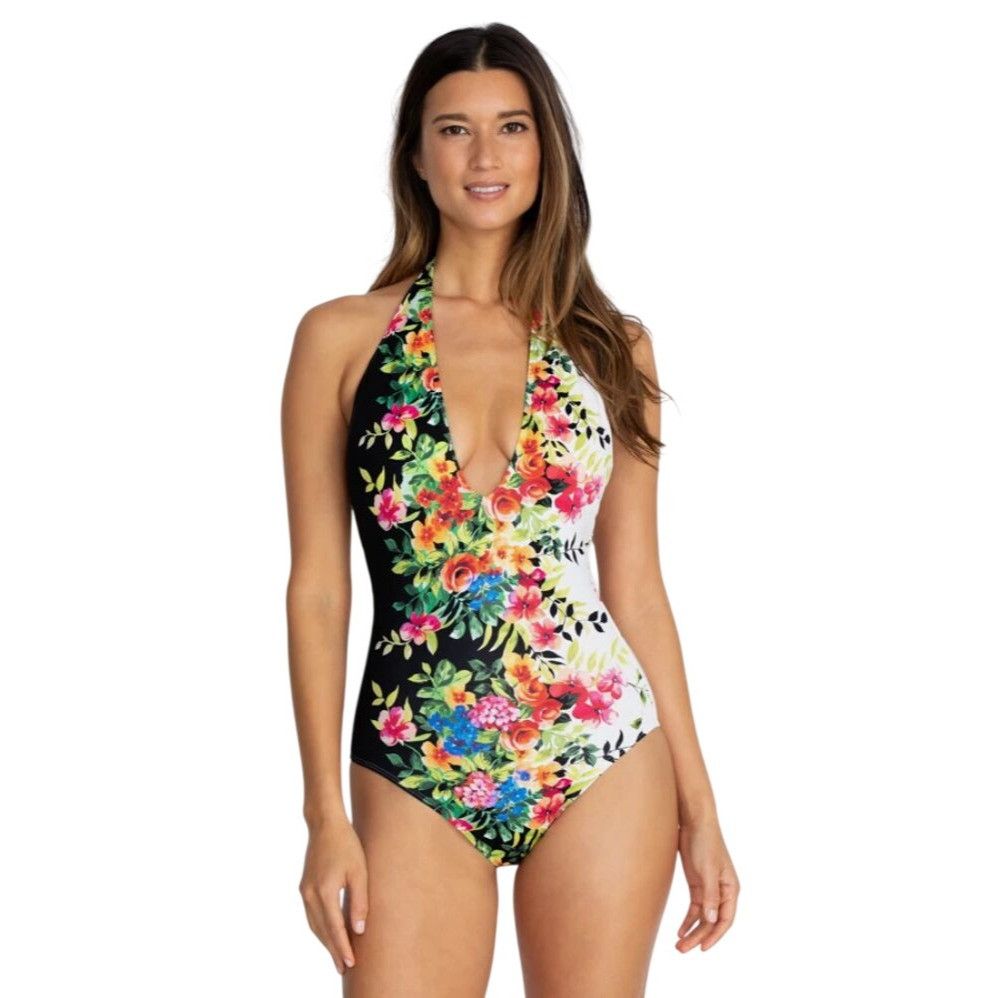Johnny Was New Johnny Was Spring Halter One Piece Floral Swim Suit Smal Size ONE SIZE - 1 Thumbnail