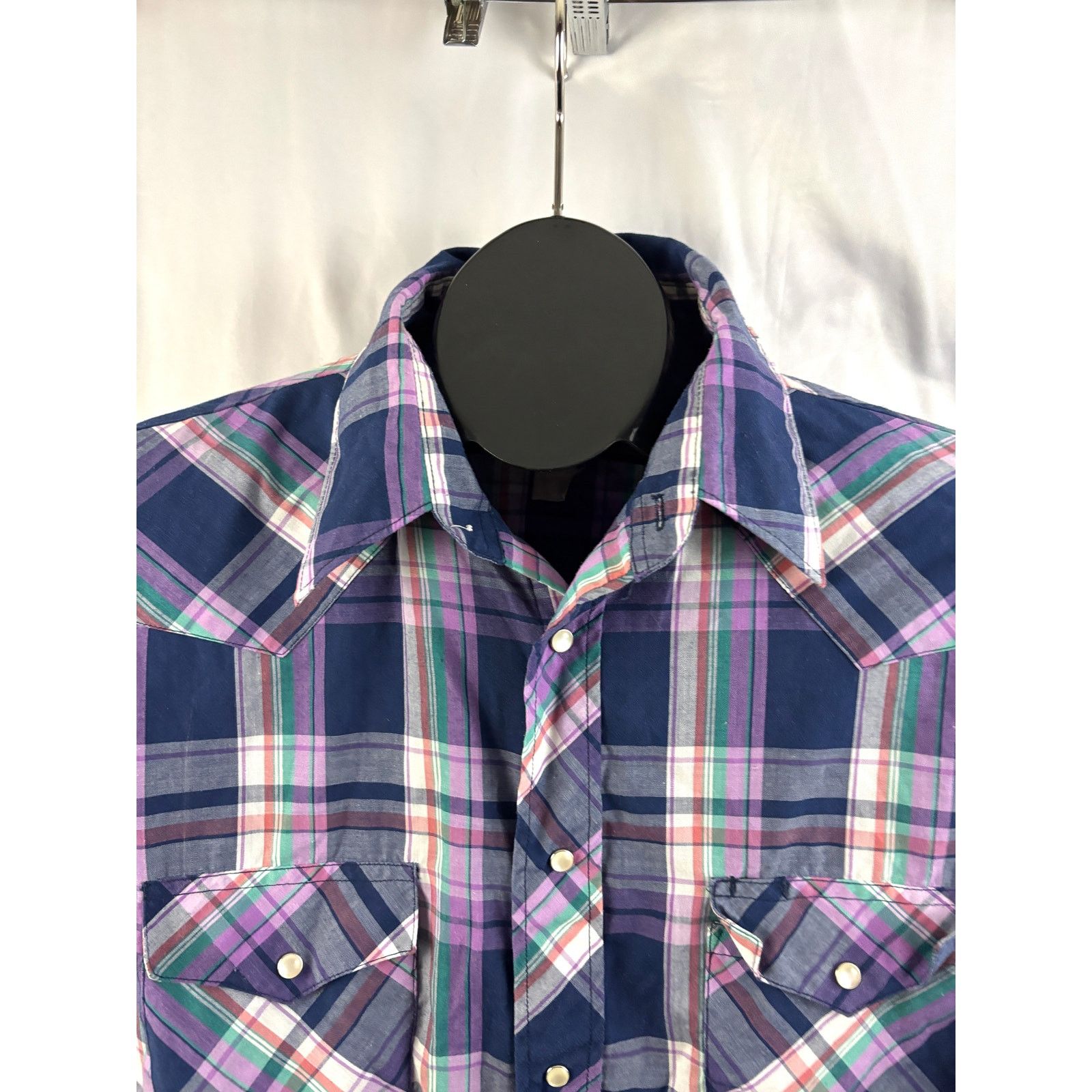 Wrangler Vintage Wrangler Western Pearl Snap Shirt Mens XL Plaid Size US XL / EU 56 / 4 - 8 Thumbnail