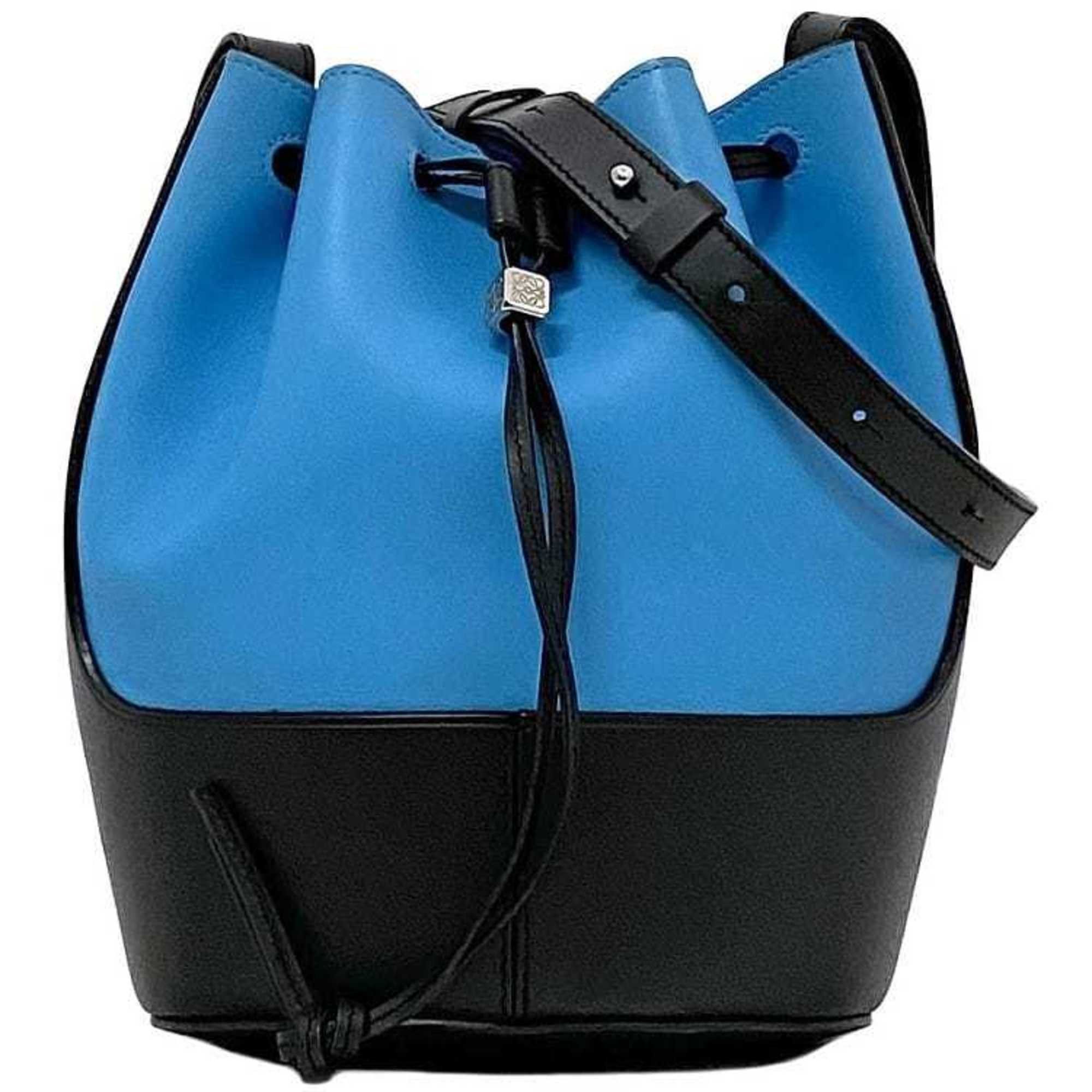 Loewe LOEWE Shoulder Bag f-22495 Light Blue Black Balloon 326.76AC31 Leather 522003 Crossbody Anagram Bicolor Women Men Dice Size ONE SIZE - 1 Thumbnail