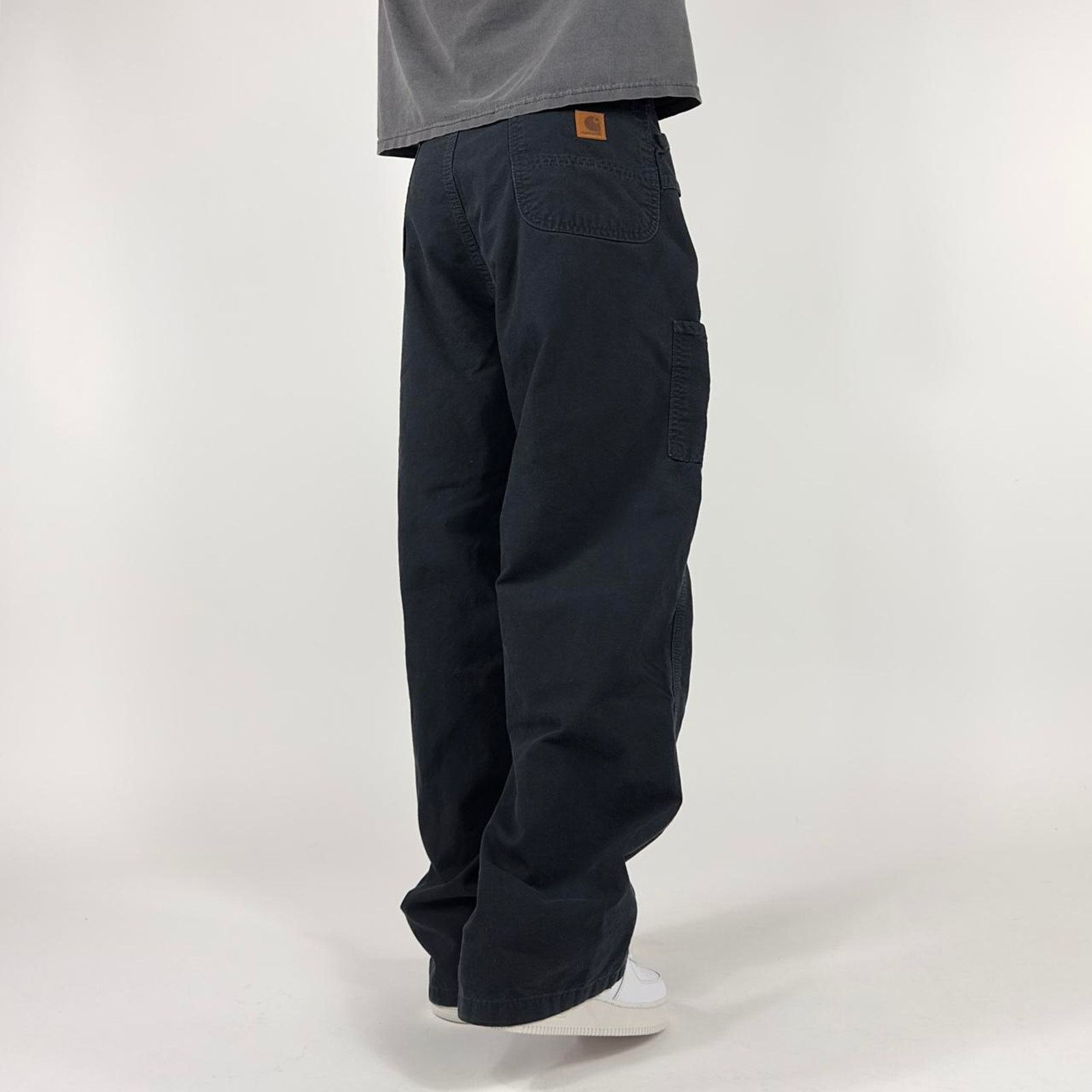 Carhartt × Japanese Brand Y2K Carhartt Black Carpenter Baggy Wideleg Streetwear Pants Size US 37 - 1 Thumbnail