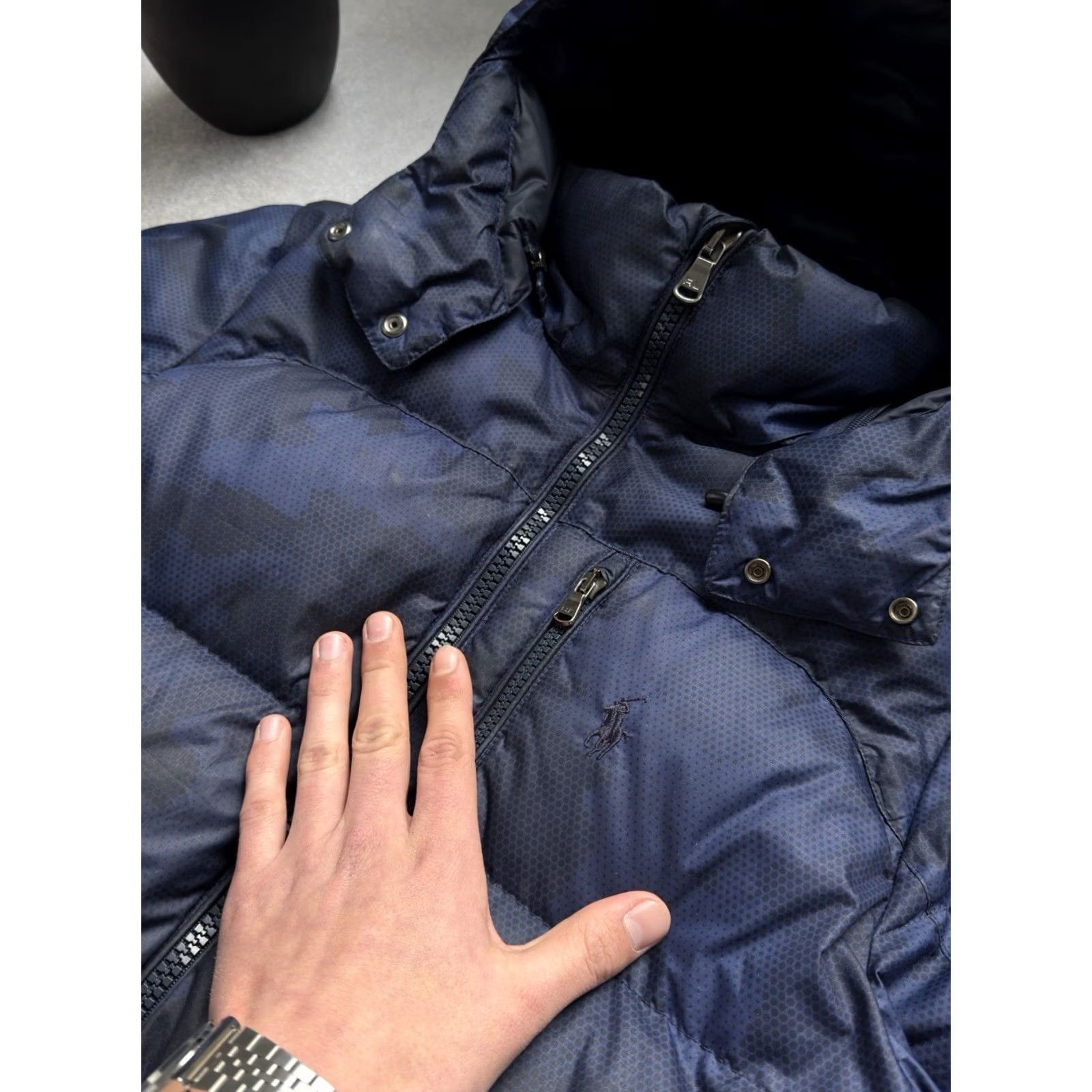 Polo Ralph Lauren VINTAGE Polo Ralph Lauren Performance Navy Blue Down Puffer Jacket M Men Camouflage Nylon 90s City Designer Streetwear Winter Full Zip Pockets Size US M / EU 48-50 / 2 - 4 Thumbnail