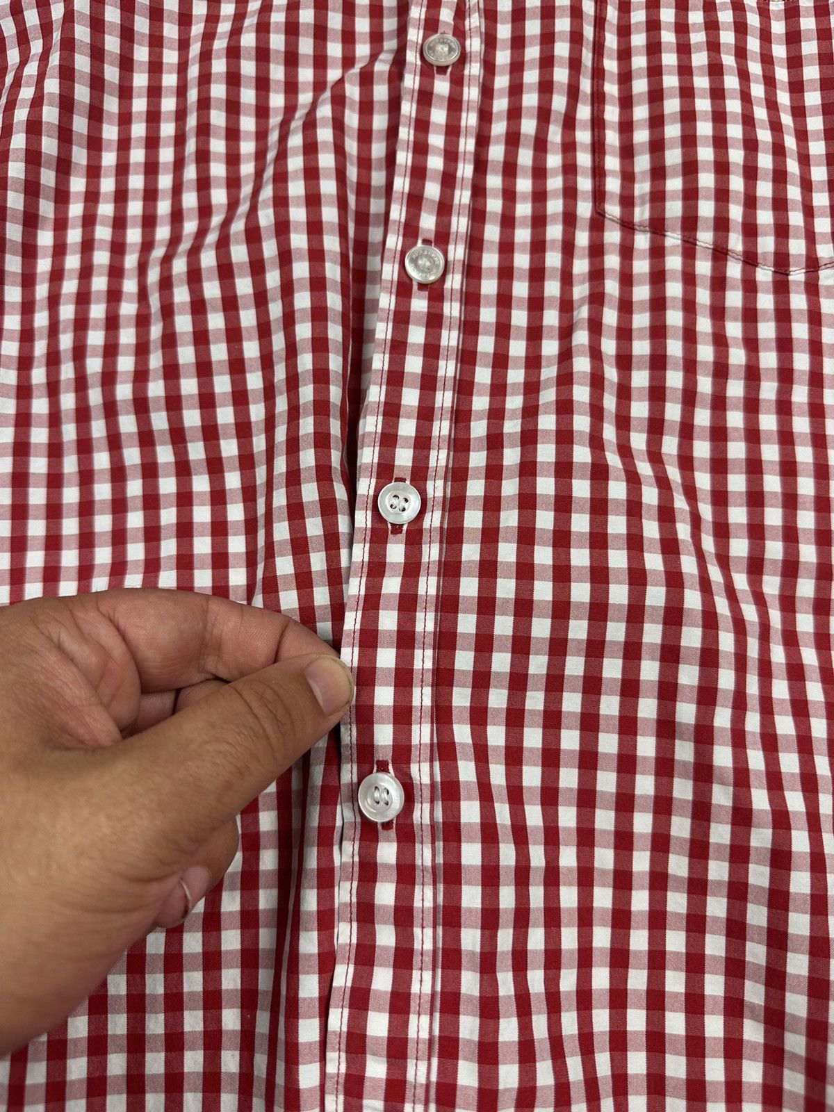 Burberry Burberry Brit Small Logo Check Patterned Button Up Shirt Size US XL / EU 56 / 4 - 6 Thumbnail