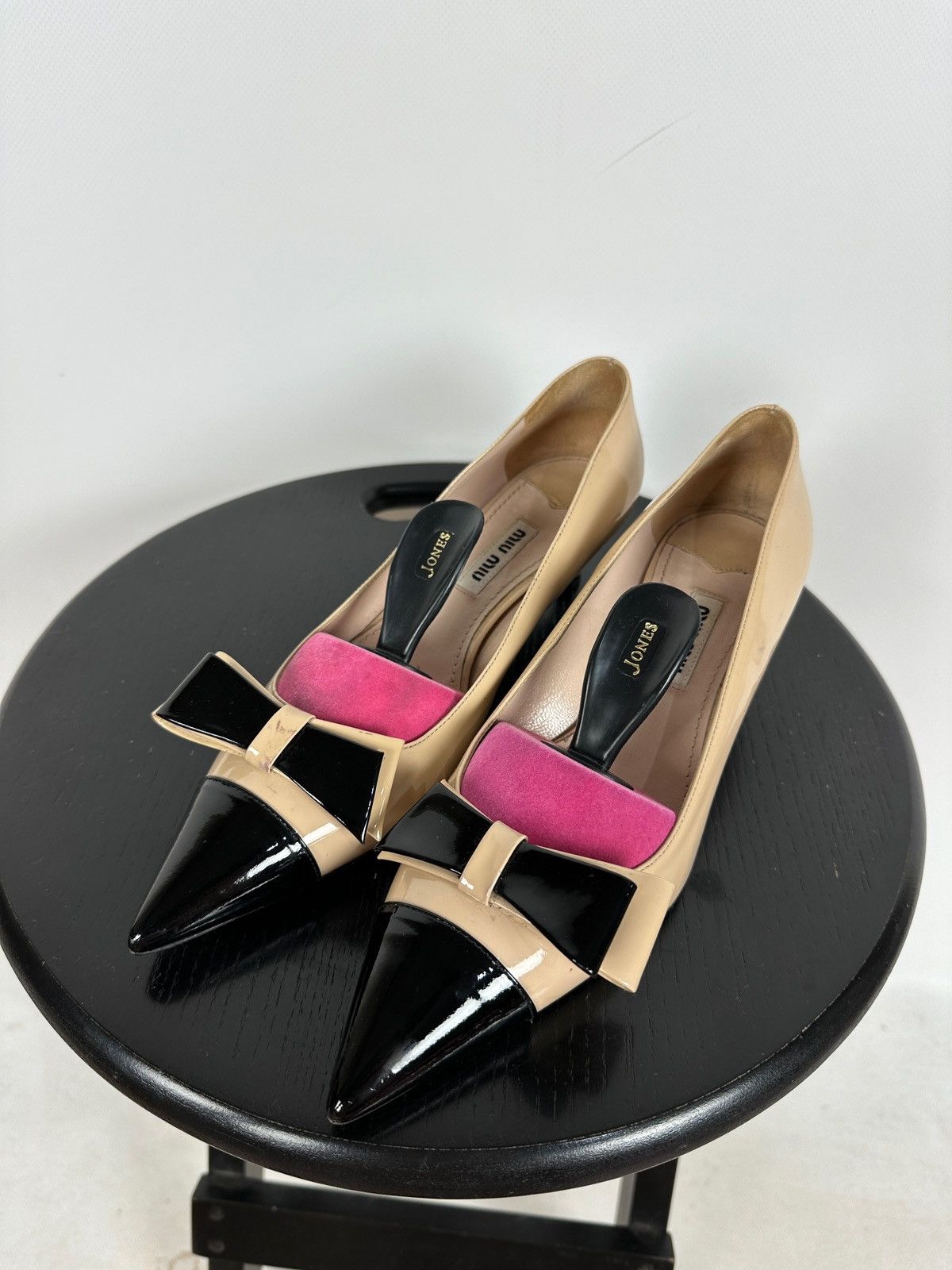 Miu Miu Miu Miu Patent Leather Bow Kitten Heels Size US 6 / IT 36 - 1 Thumbnail