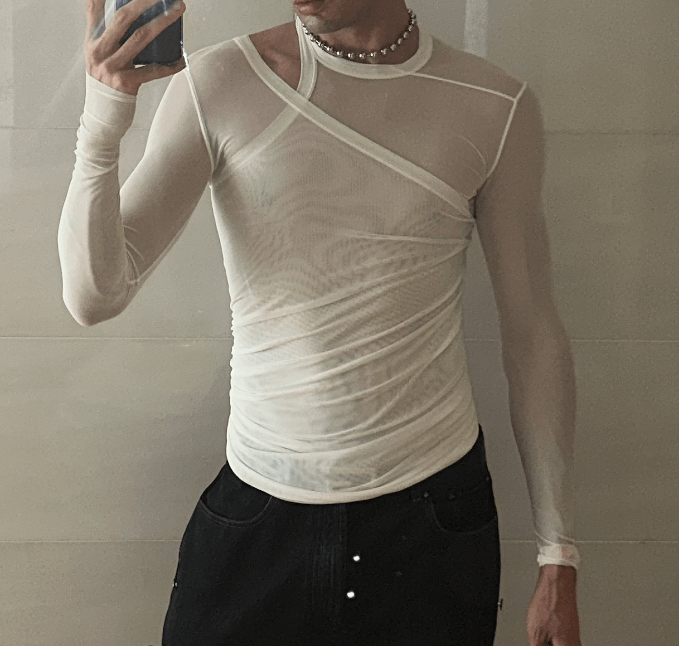 Rick Owens Rick Owens fw21 White Mesh Banana Top Size US S / EU 44-46 / 1 - 1 Thumbnail