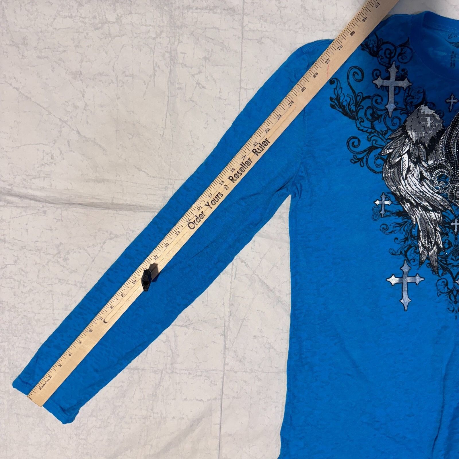 Affliction Rock & Roll Cowgirl Y2K TShirt Teal Womens XXL Affliction S Size US XXL / EU 58 / 5 - 5 Thumbnail