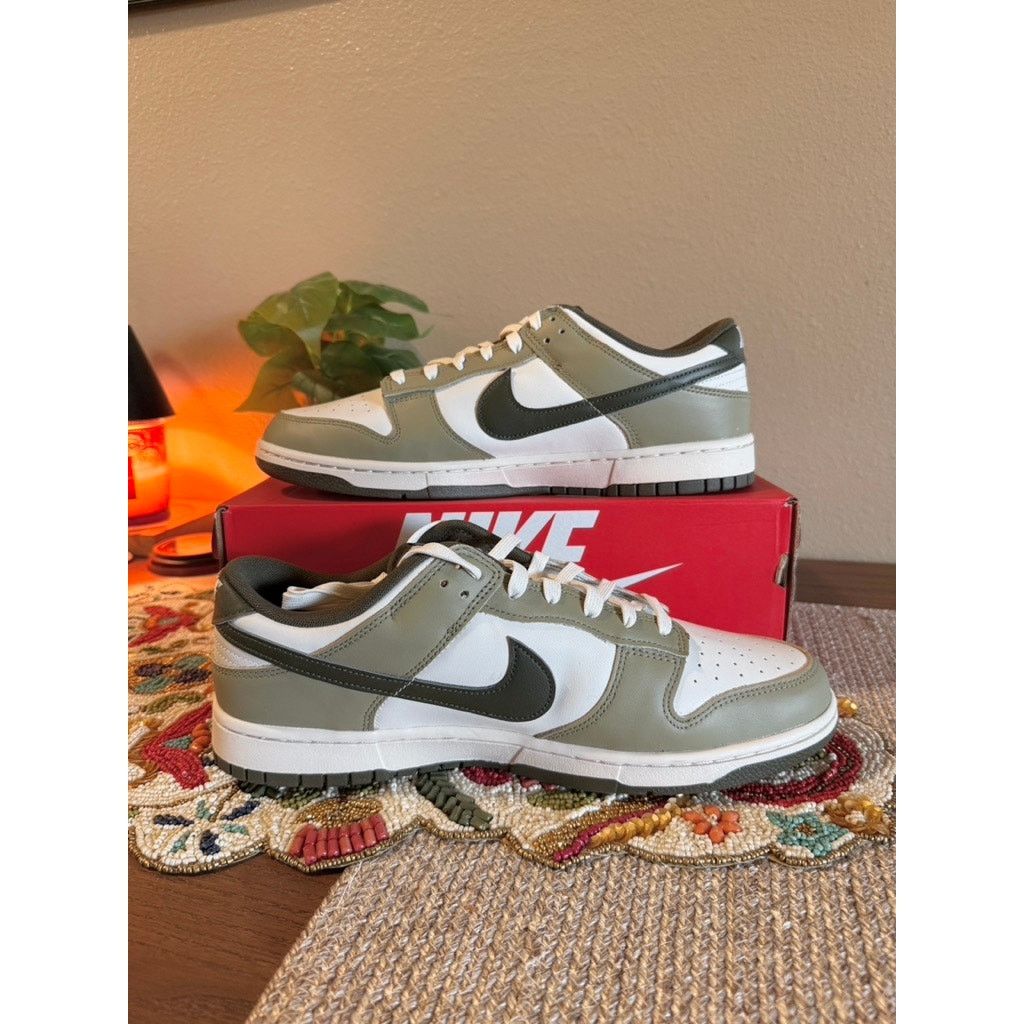 Nike Nike Dunk Low Rough Neutral Olive Green Cargo Khaki White Size US 13 / EU 46 - 2 Thumbnail