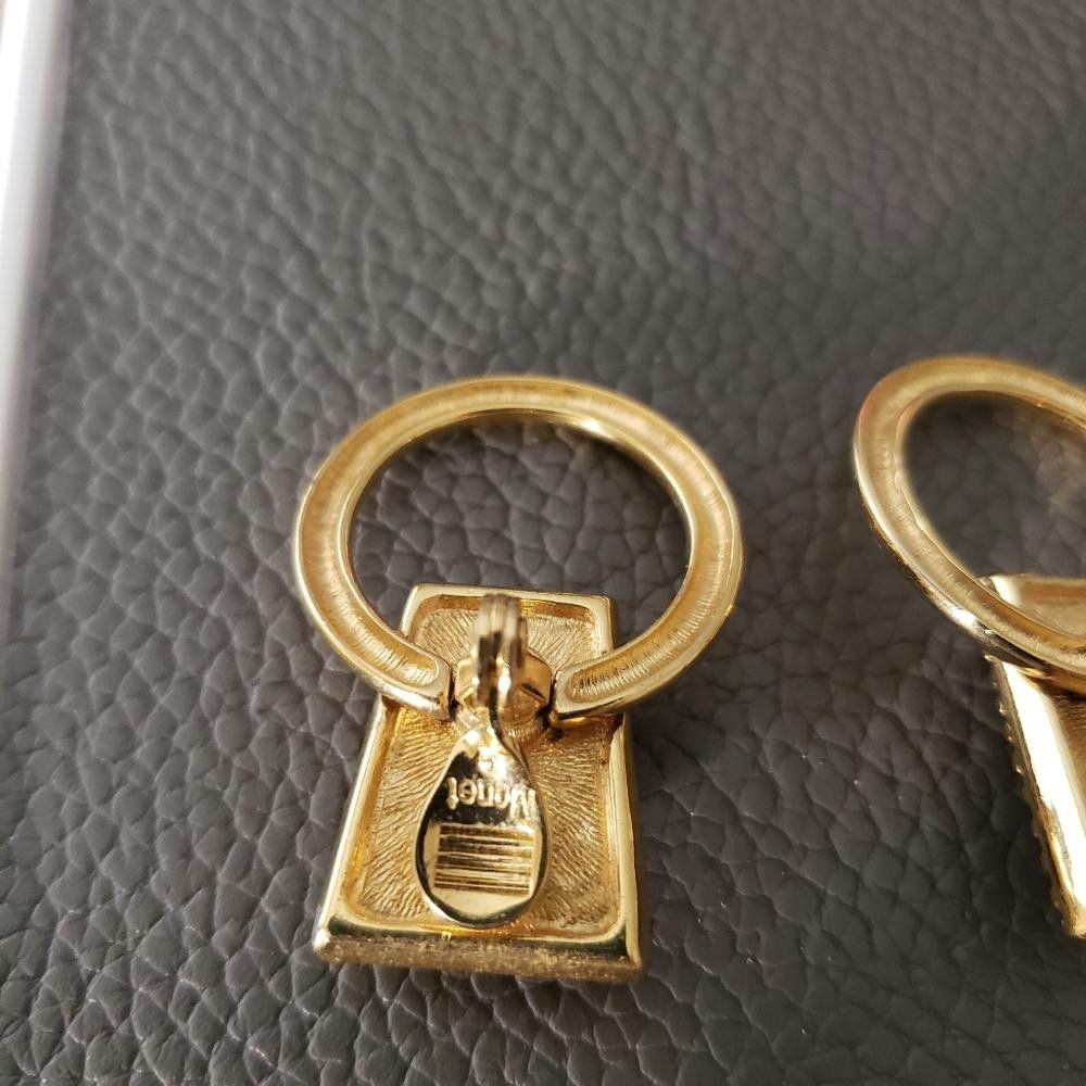 Monet Monet Vintage Gold & Black Door Knocker Clip Earrings Size ONE SIZE - 4 Thumbnail