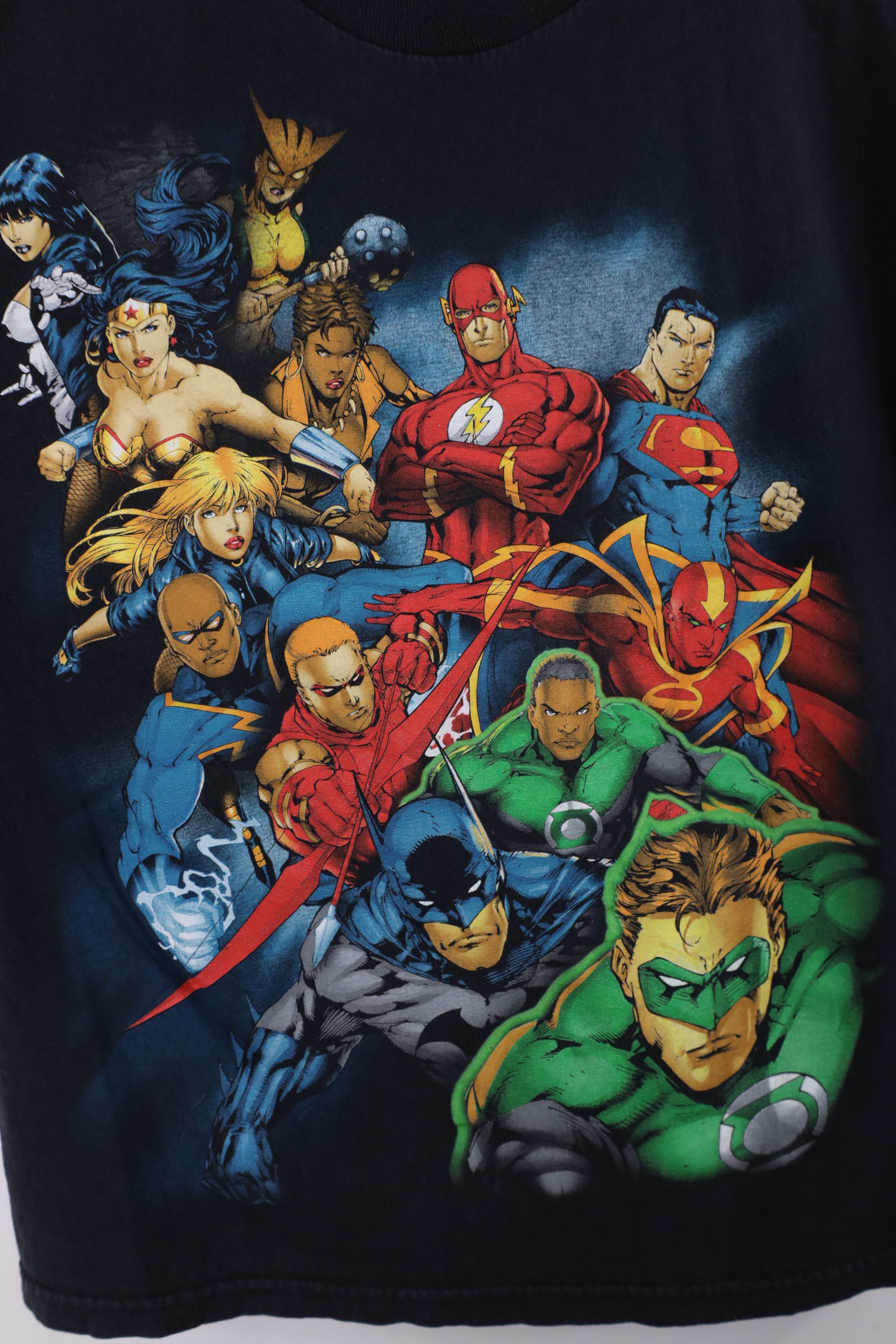 Vintage Vintage Y2K DC Comics Justice League Superhero T-Shirt Black Size US L / EU 52-54 / 3 - 4 Thumbnail