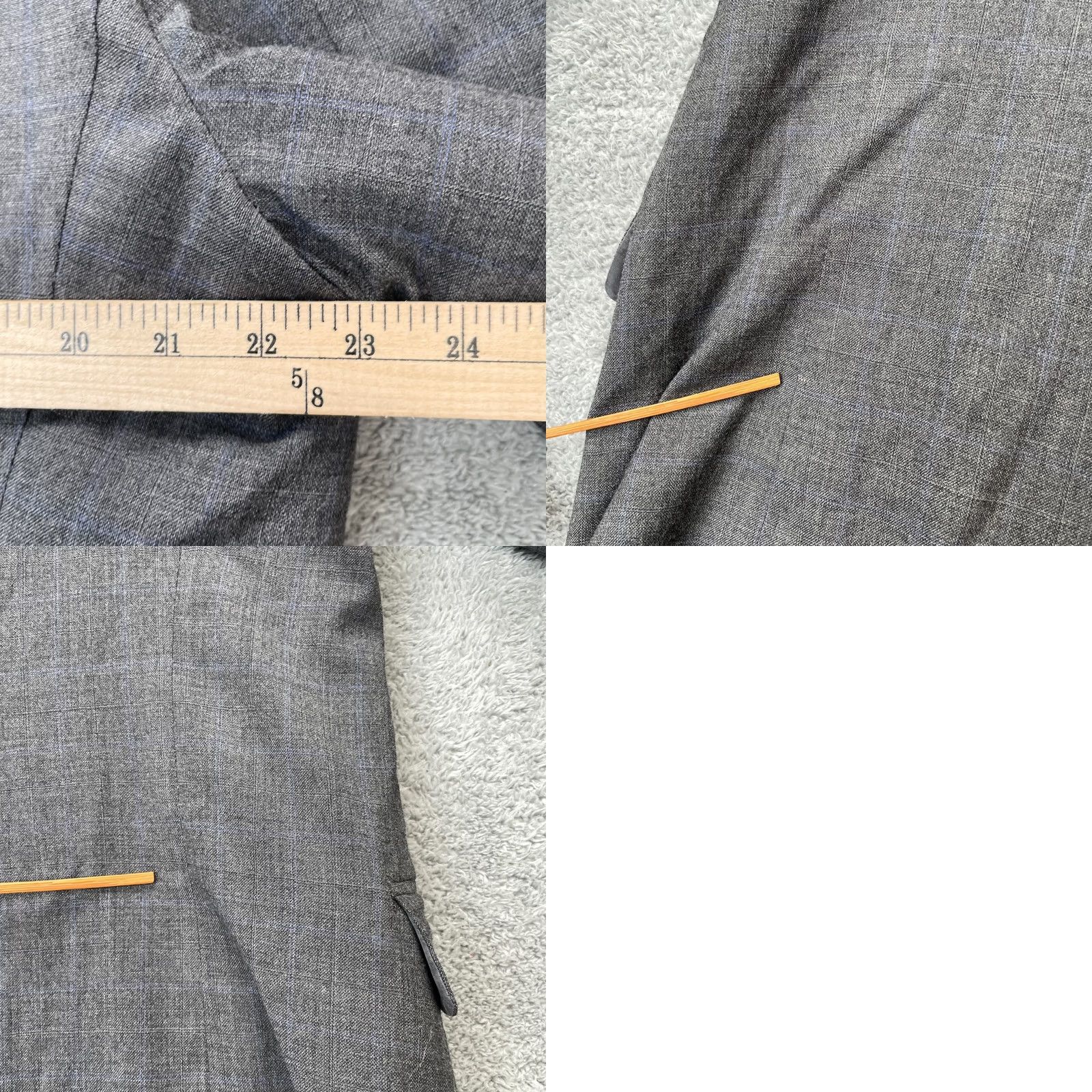 Ralph Lauren VINTAGE Lauren Ralph Lauren Blazer Mens Large Gray Plaid 90s Classic Notch Lapel Single-Breasted Two-Button Front Coat Jacket Crew Size 42R - 8 Thumbnail