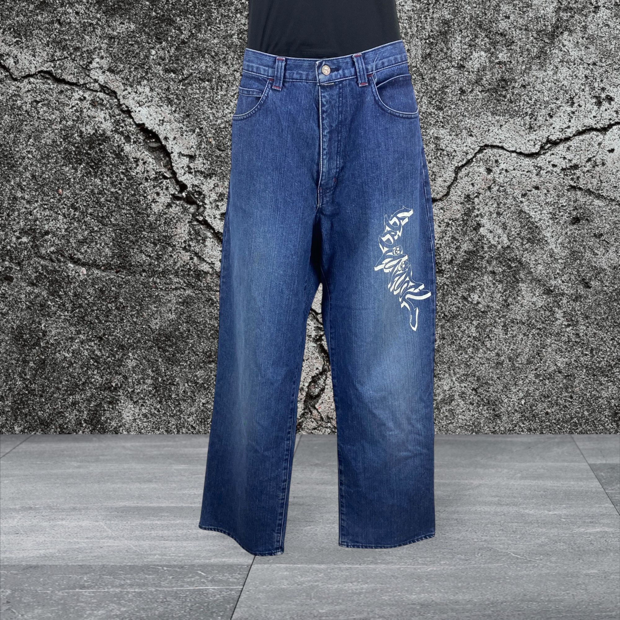 Japanese Brand Kriminal Jeans Hip Hop Skateboards Baggy Pants Size US 36 / EU 52 - 1 Thumbnail