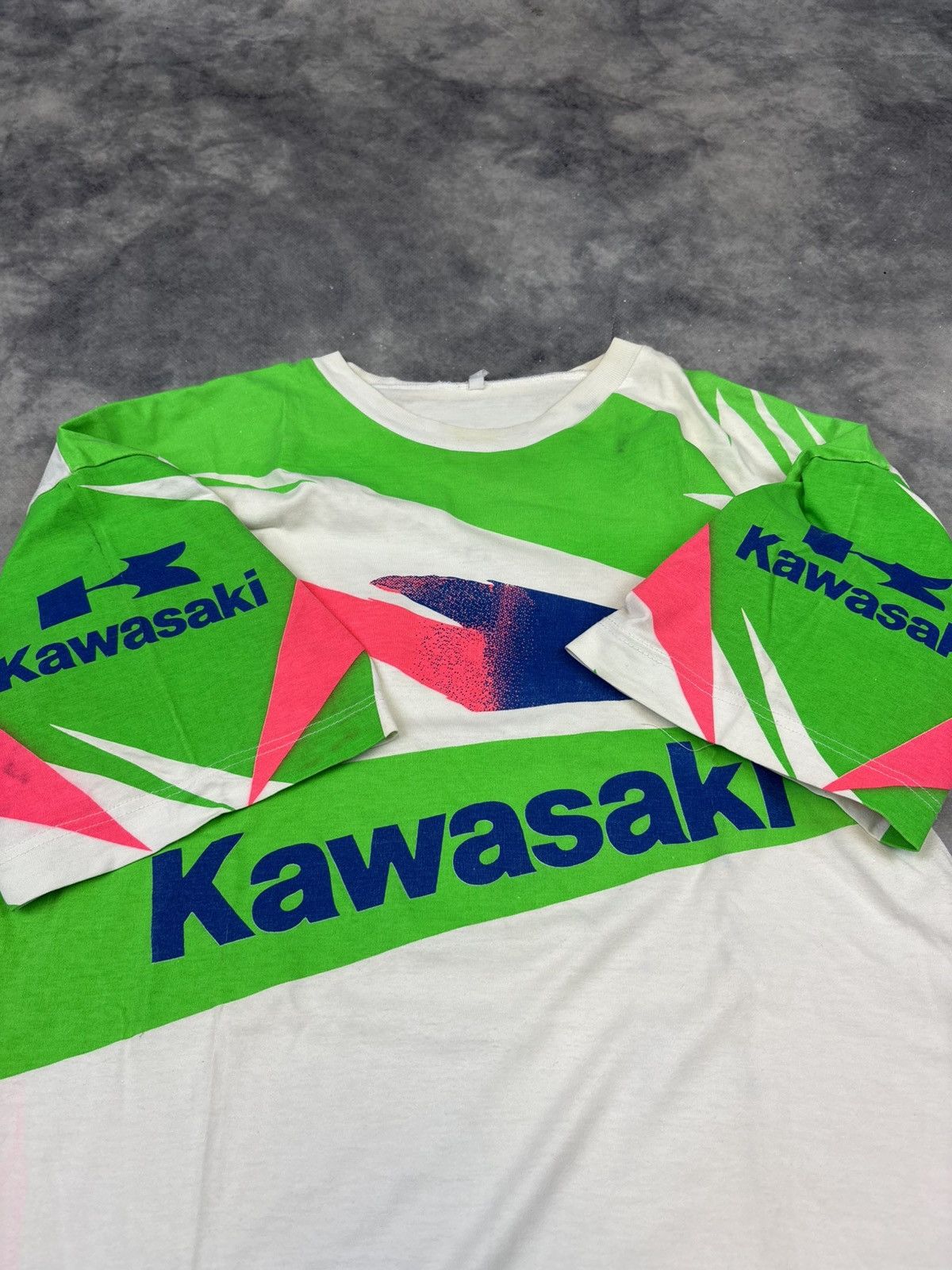 NASCAR × Vintage Vintage Kawasaki all over print speed nascar moto tshirt 90s Size US L / EU 52-54 / 3 - 2 Thumbnail
