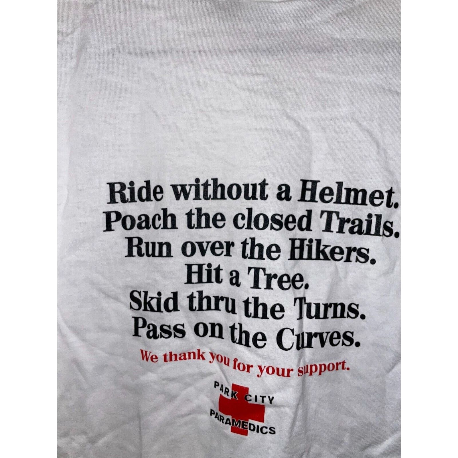 Jerzees 90s Park City Paramedics Humor Funny White Medic Shirt VTG S Size US S / EU 44-46 / 1 - 7 Thumbnail