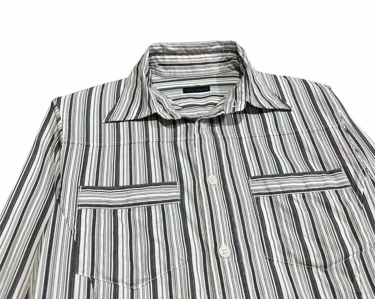 Issey Miyake × Japanese Brand × Tete Homme 🔥Vintage Tete Homme By Issey Miyake Striped Shirt Size US M / EU 48-50 / 2 - 1 Thumbnail
