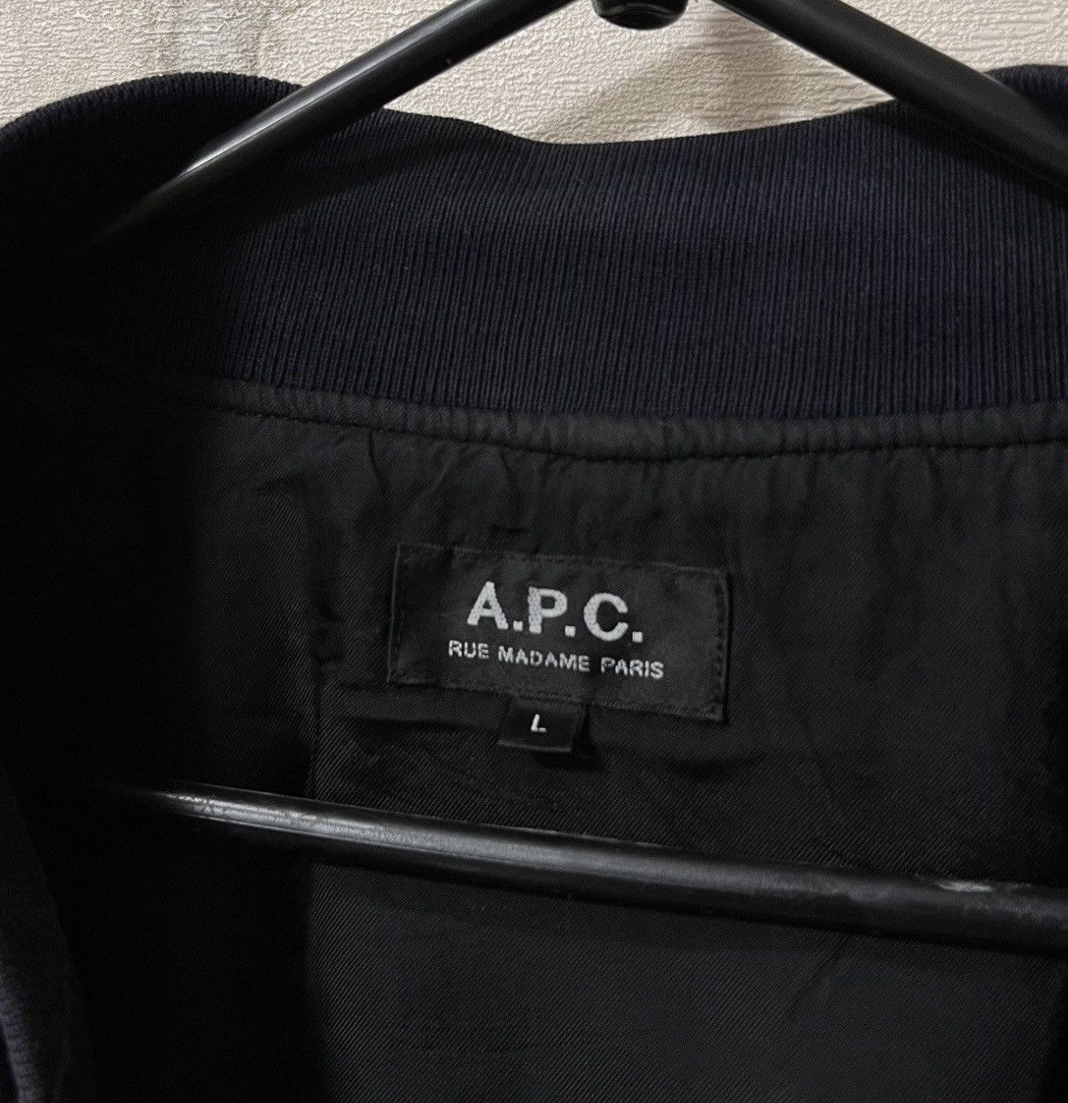 A.P.C. × Japanese Brand 🇯🇵A.P.C Navy Kenickie Teddy Dark Navy Bomber Jacket Size US L / EU 52-54 / 3 - 8 Thumbnail