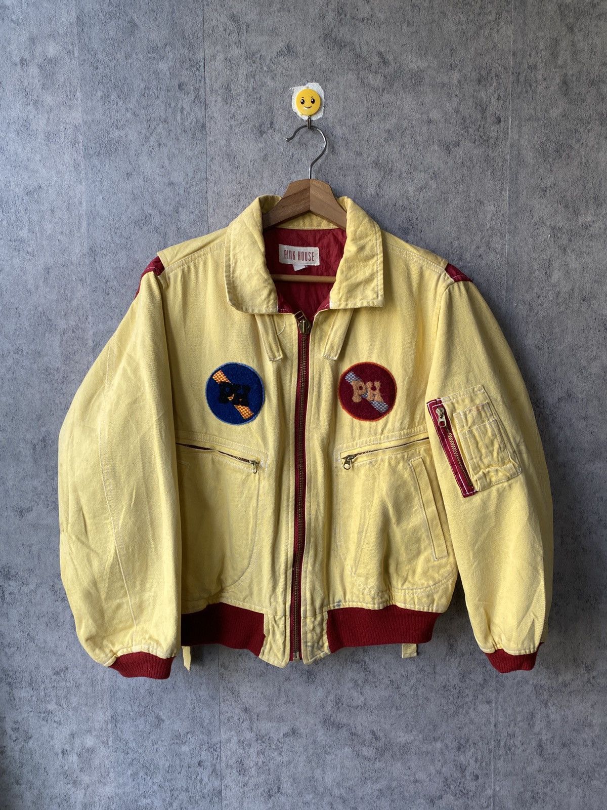 Pink House 1990s Pink House Denim Bomber Jacket Size US M / EU 48-50 / 2 - 3 Thumbnail