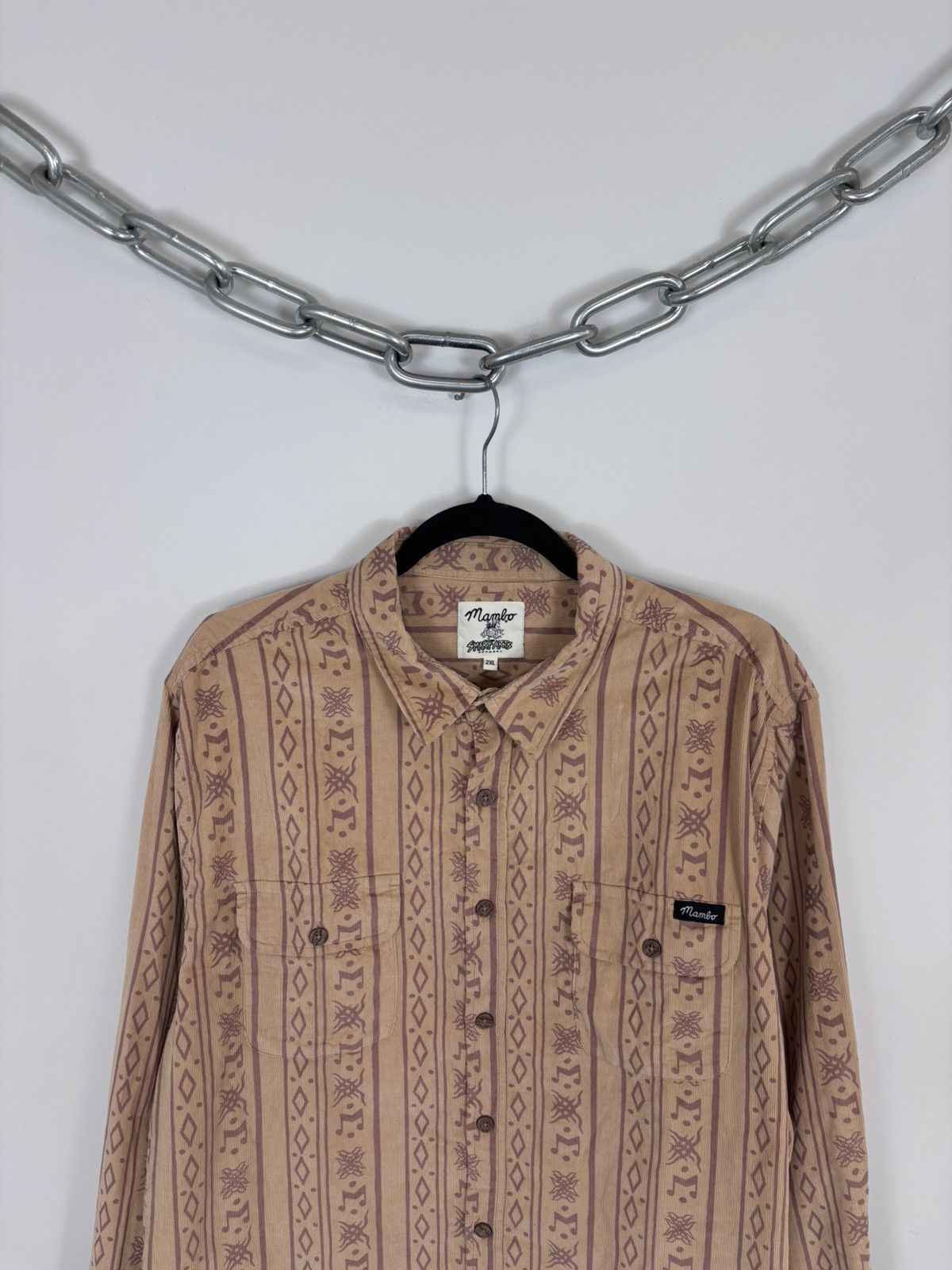Mambo Mambo Smart Arts Men’s Corduroy Button Up Long Sleeve Shirt Size US XXL / EU 58 / 5 - 2 Thumbnail
