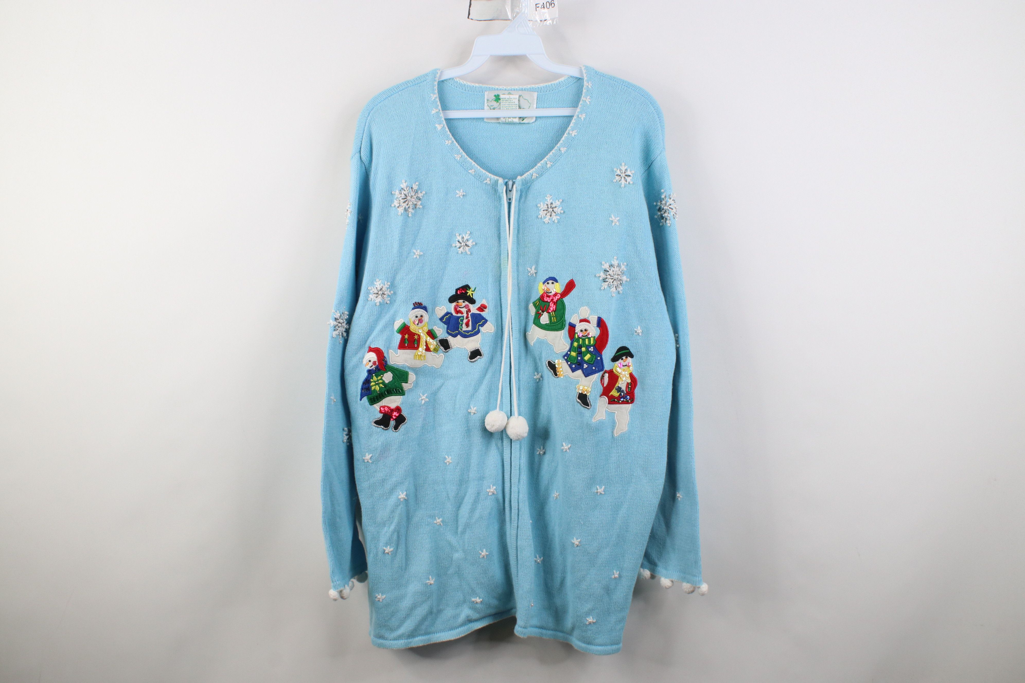 Vintage Vintage 90s Streetwear Christmas Snowman Snowflake Sweater Size XL / US 12-14 / IT 48-50 - 1 Thumbnail