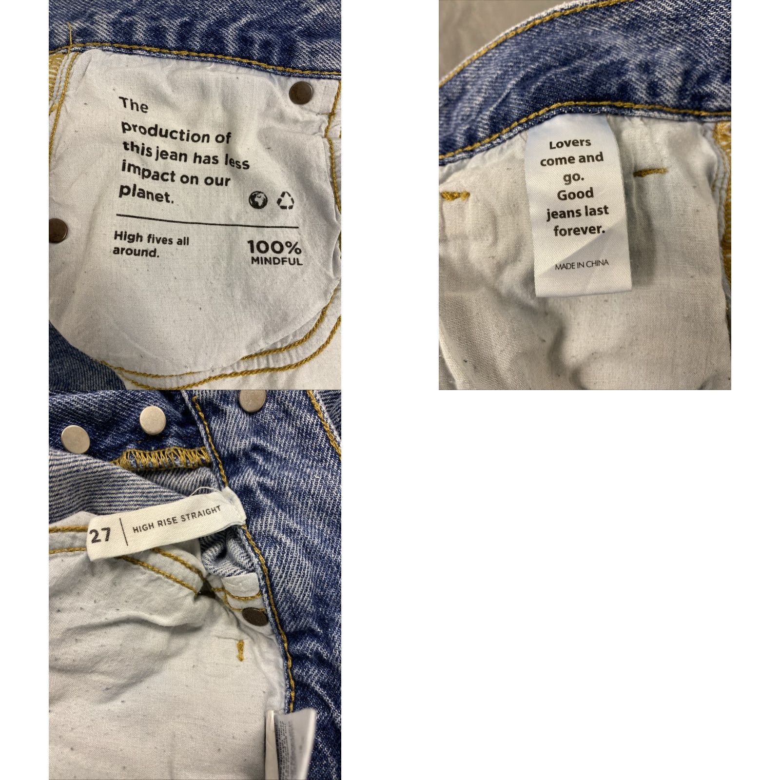 Pacsun PACSun High Rise Baggy Jeans Distressed Jeans 28x25 Blue Womens Jeans Wide-Leg 5-Pocket Distressed PacSun Jessie Size 28" / US 6 / IT 42 - 8 Thumbnail