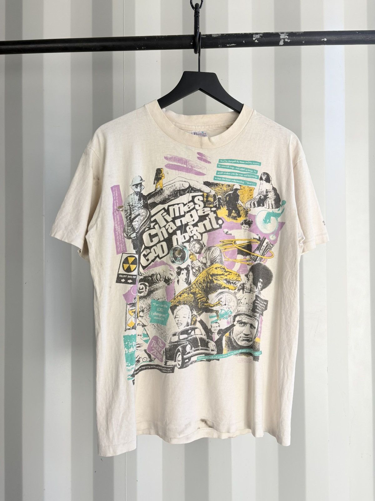 Vintage Thrashed Jesus Times Change God Doesnt Epistles Shirt GRUNGE Size US L / EU 52-54 / 3 - 1 Thumbnail