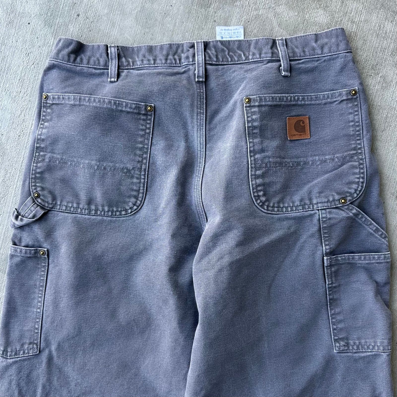Carhartt Vintage Y2K gray Carhartt double knee work carpenter pants Size US 35 - 5 Thumbnail